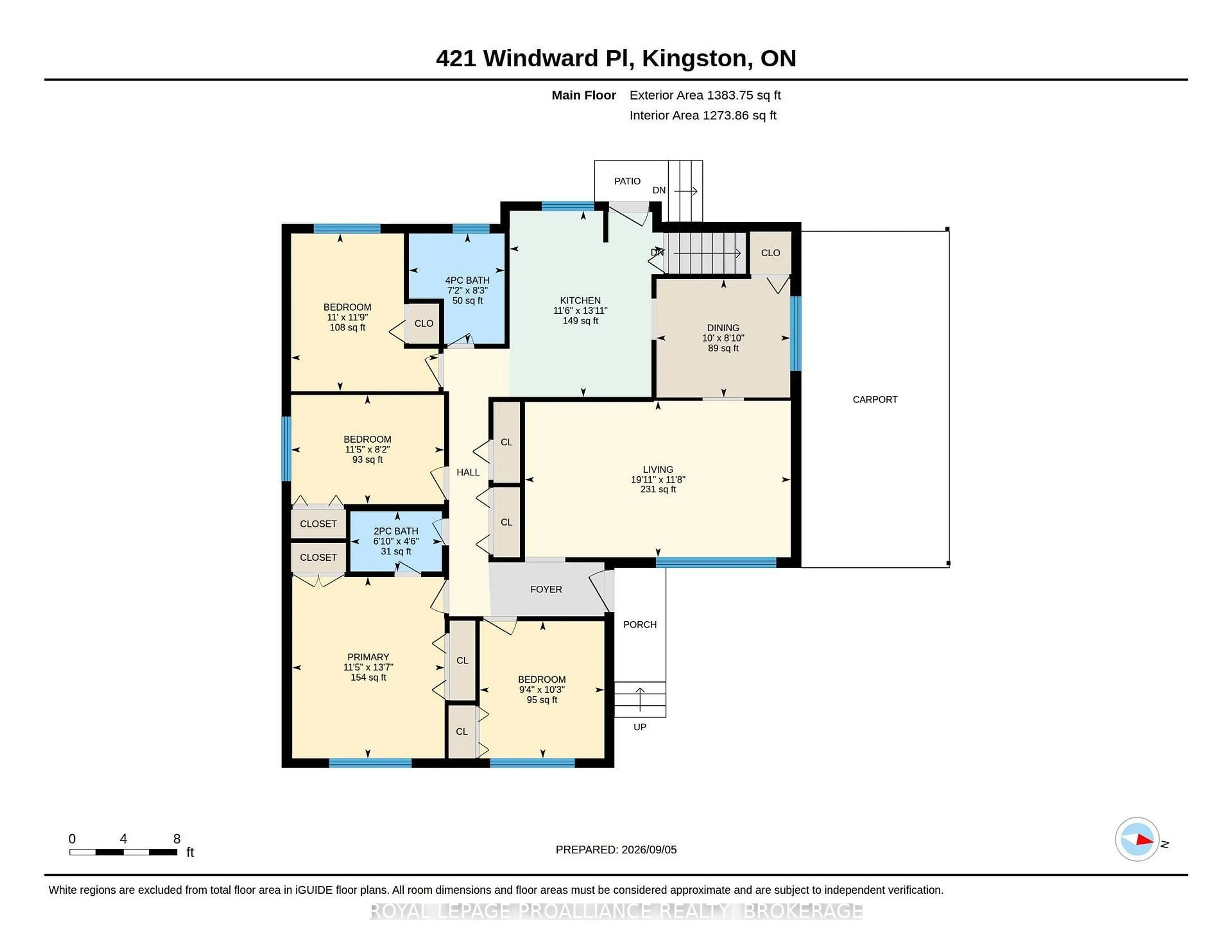 Floor plan for 421 Windward Pl, Kingston Ontario K7M 4E5