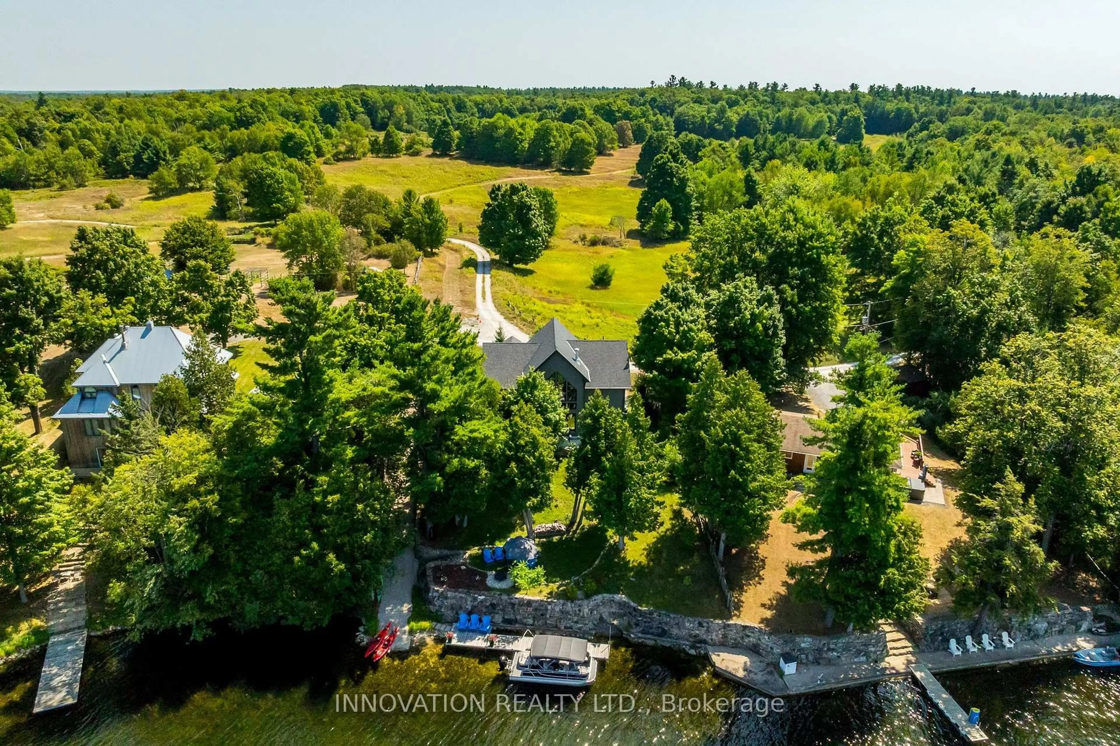 A pic from outside/outdoor area/front of a property/back of a property/a pic from drone, water/lake/river/ocean view for 433 Colin Farmer Rd, Perth Ontario K7H 3C7