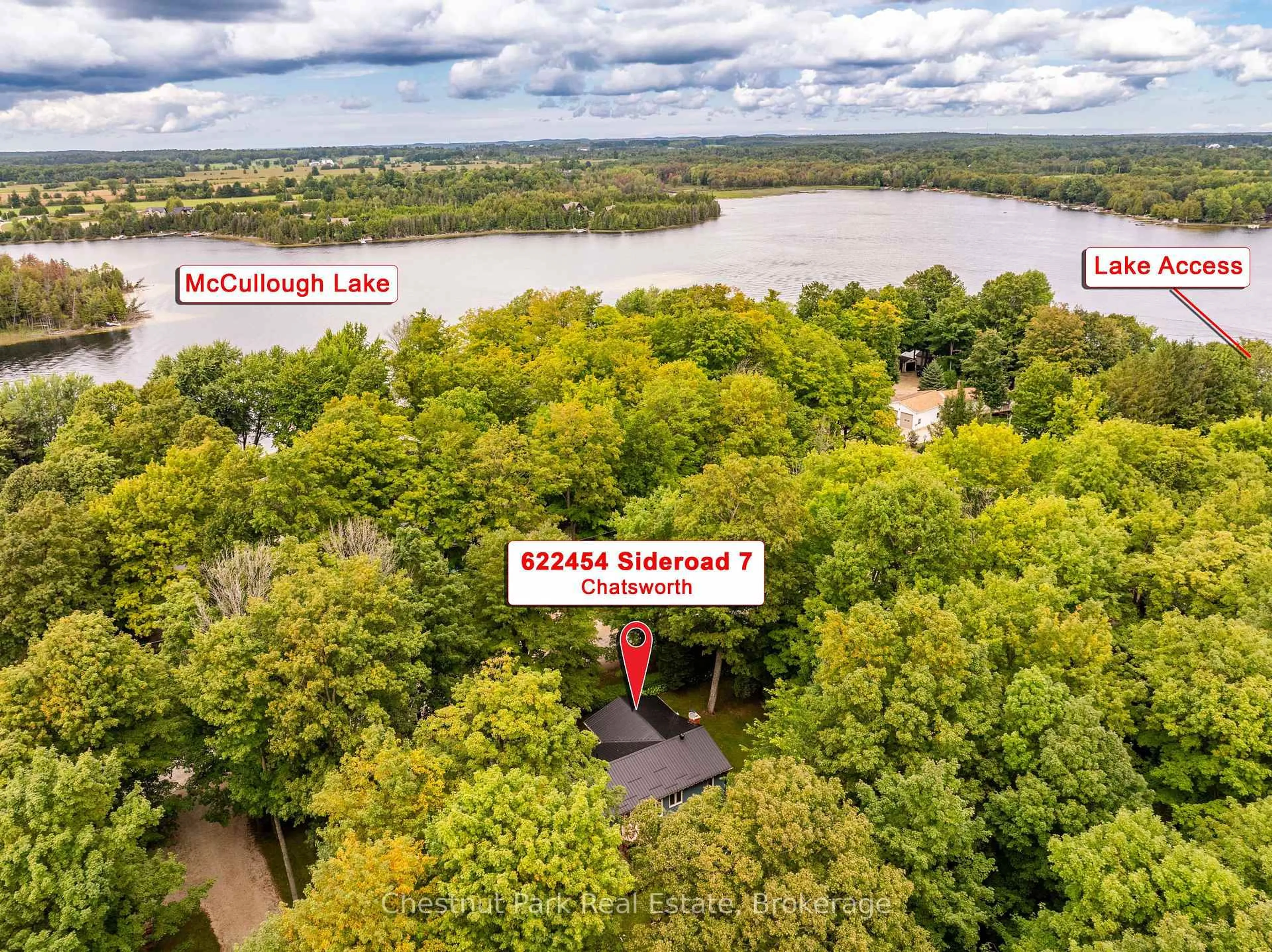 A pic from outside/outdoor area/front of a property/back of a property/a pic from drone, water/lake/river/ocean view for 622454 Sideroad 7, Chatsworth Ontario N0H 2V0