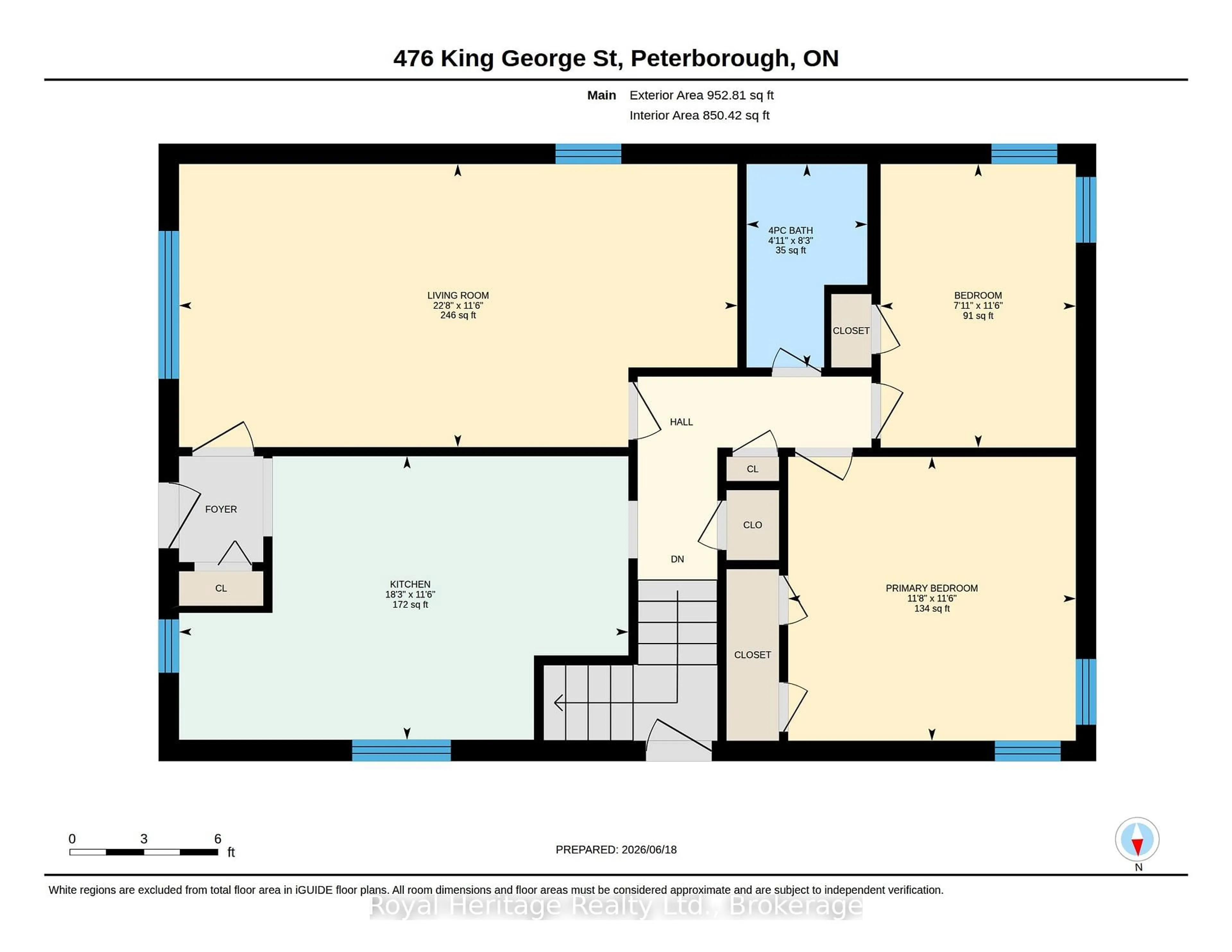 Floor plan for 476 King George St, Peterborough Ontario K9J 1S1