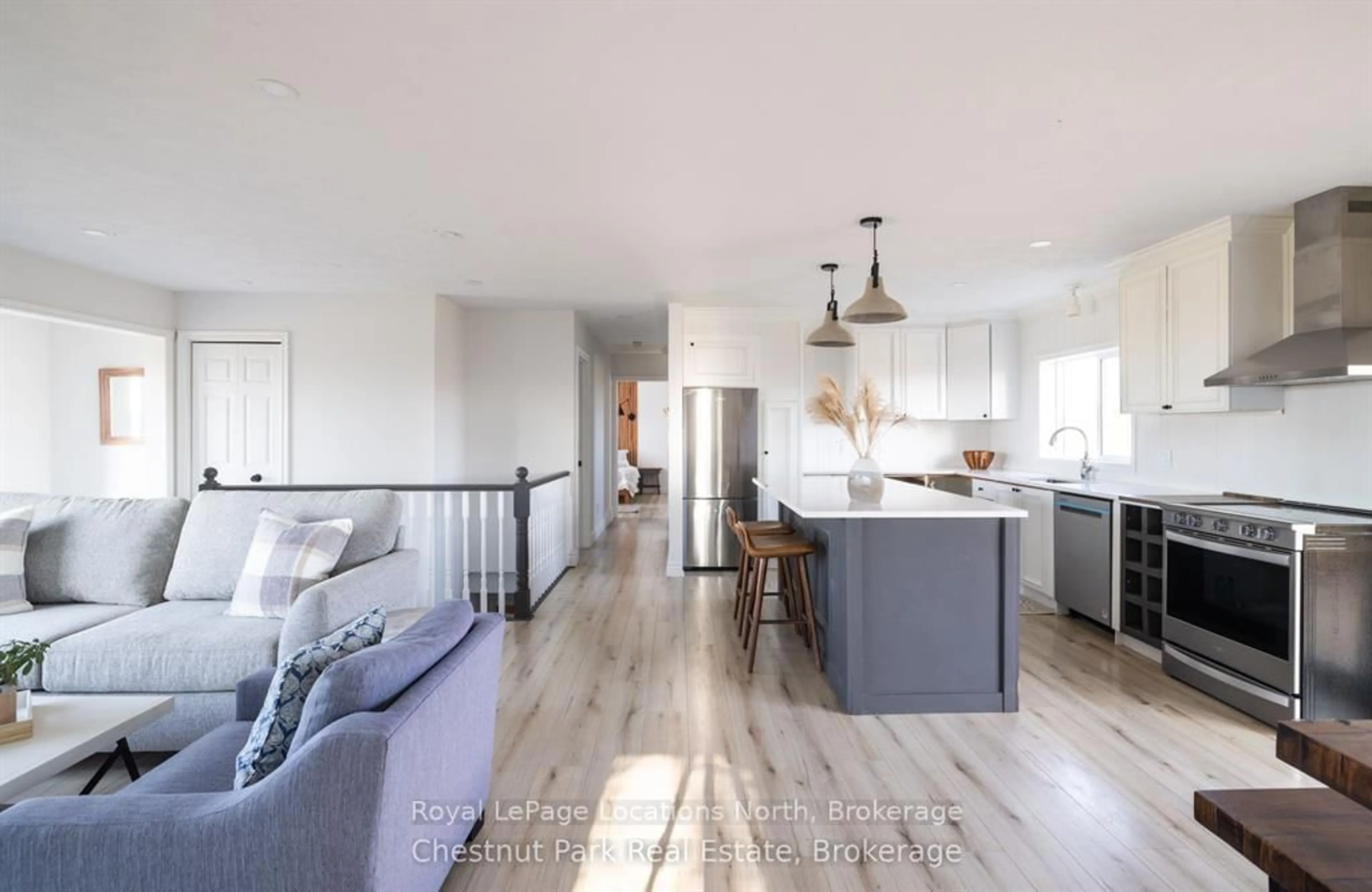 Open concept kitchen, wood/laminate floor for 324310 27 Sdrd, Meaford Ontario N0H 1B0