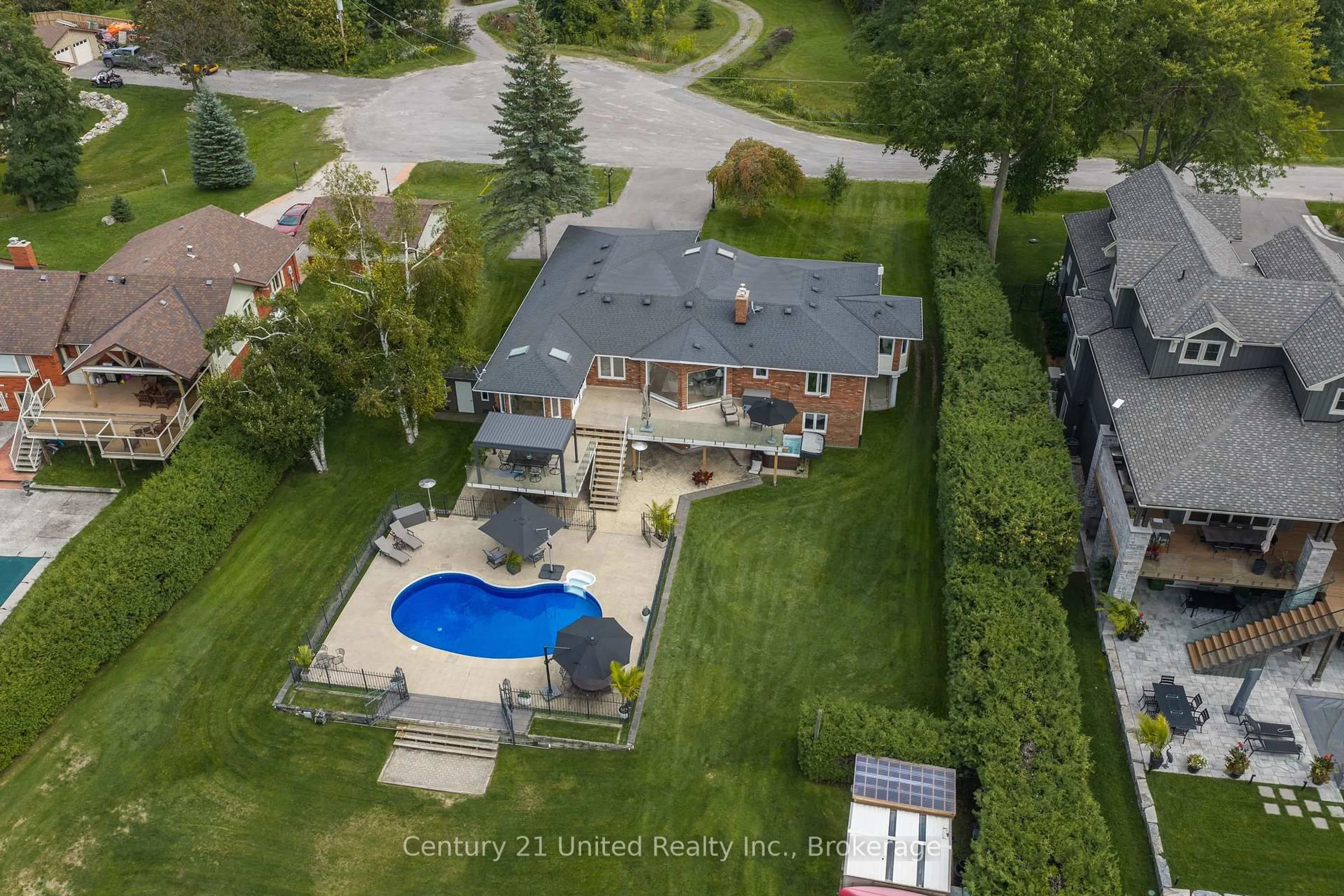 A pic from outside/outdoor area/front of a property/back of a property/a pic from drone, water/lake/river/ocean view for 1794 Westview Point Rd, Selwyn Ontario K0L 2H0