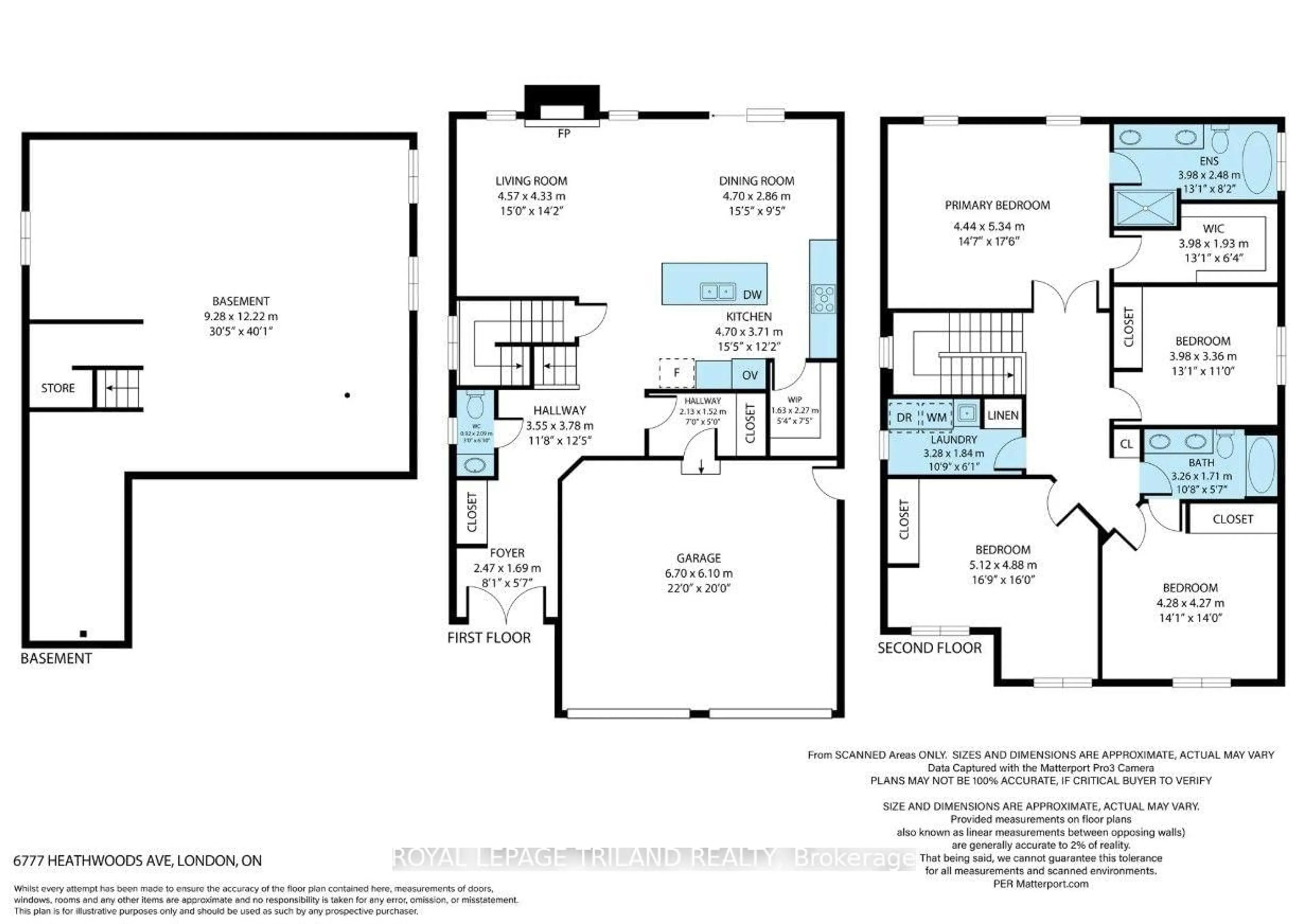 Floor plan for 6777 Heathwoods Ave, London South Ontario N6P 0M2
