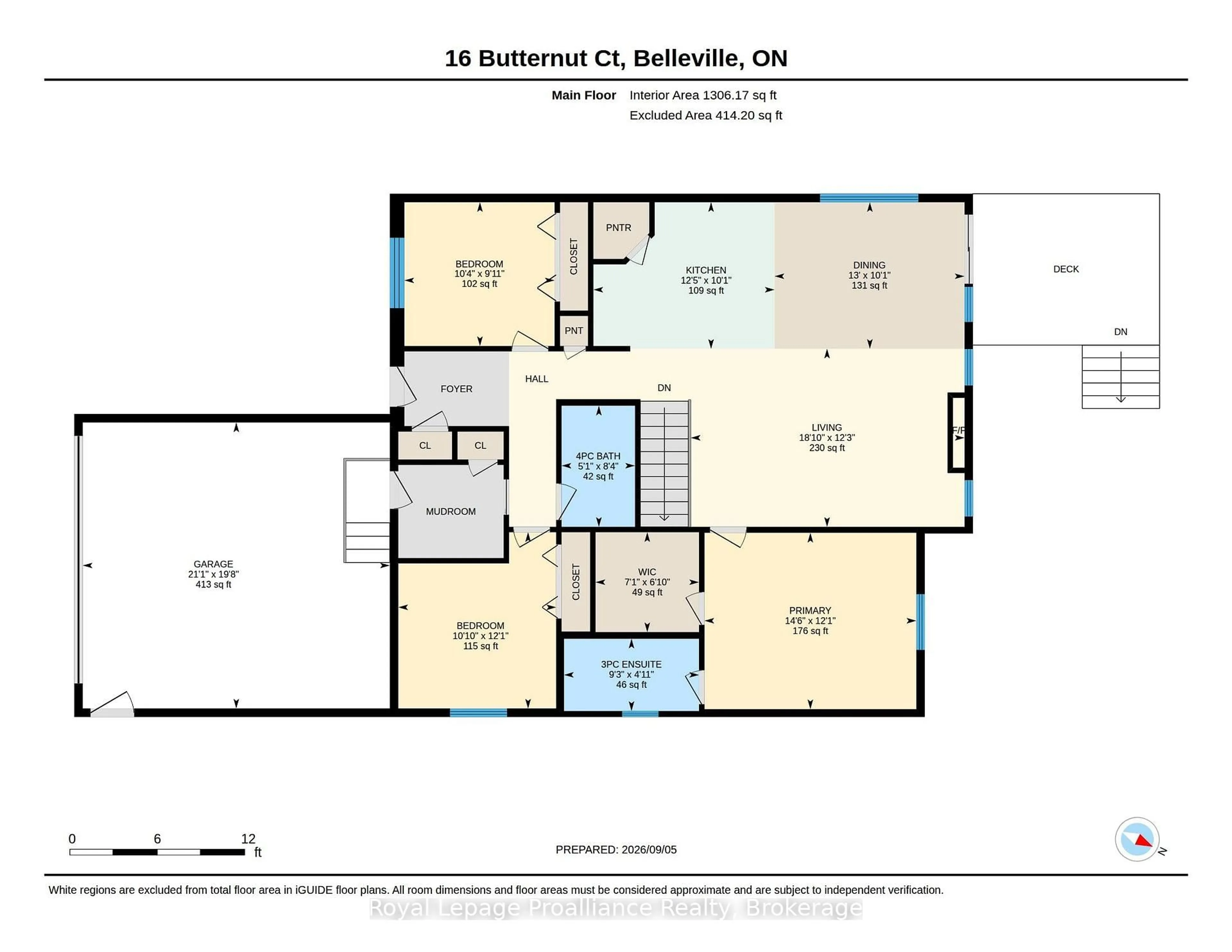 Floor plan for 16 Butternut Crt, Belleville Ontario K8P 0C5