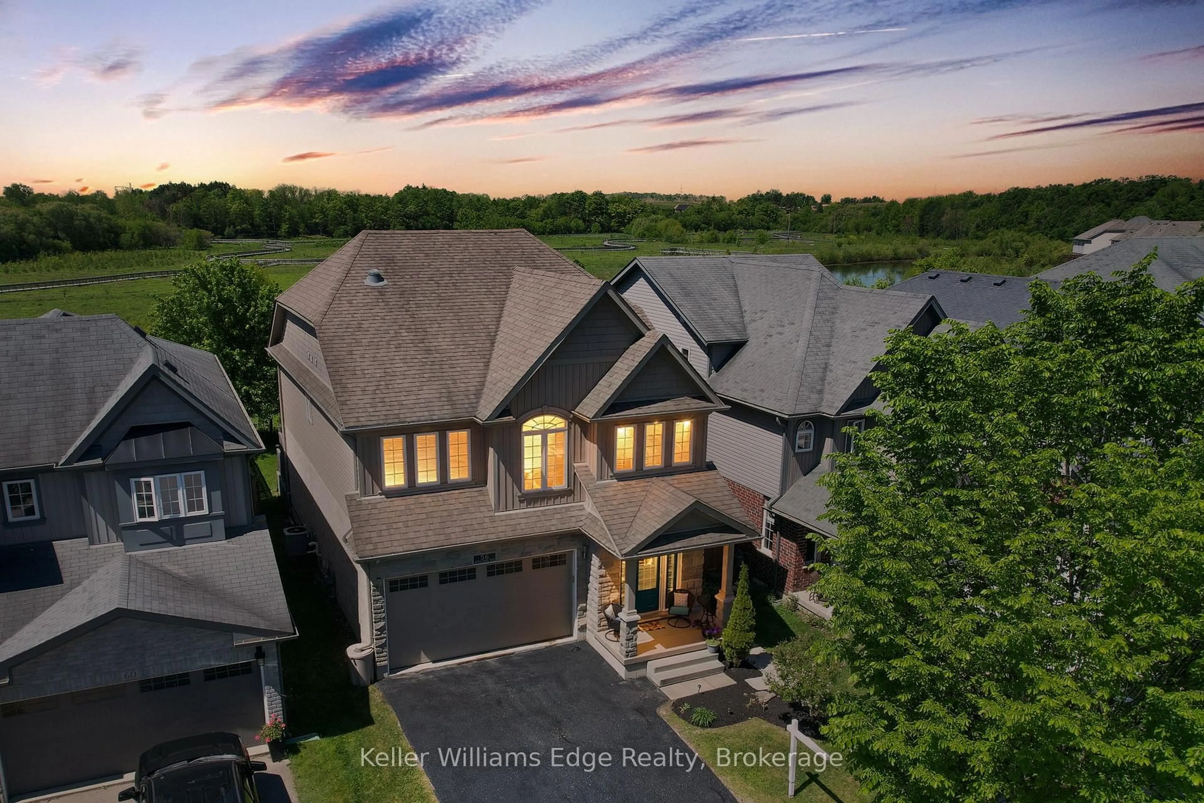 A pic from outside/outdoor area/front of a property/back of a property/a pic from drone, unknown for 56 Smith's Creek Dr, Wilmot Ontario N3A 0B3