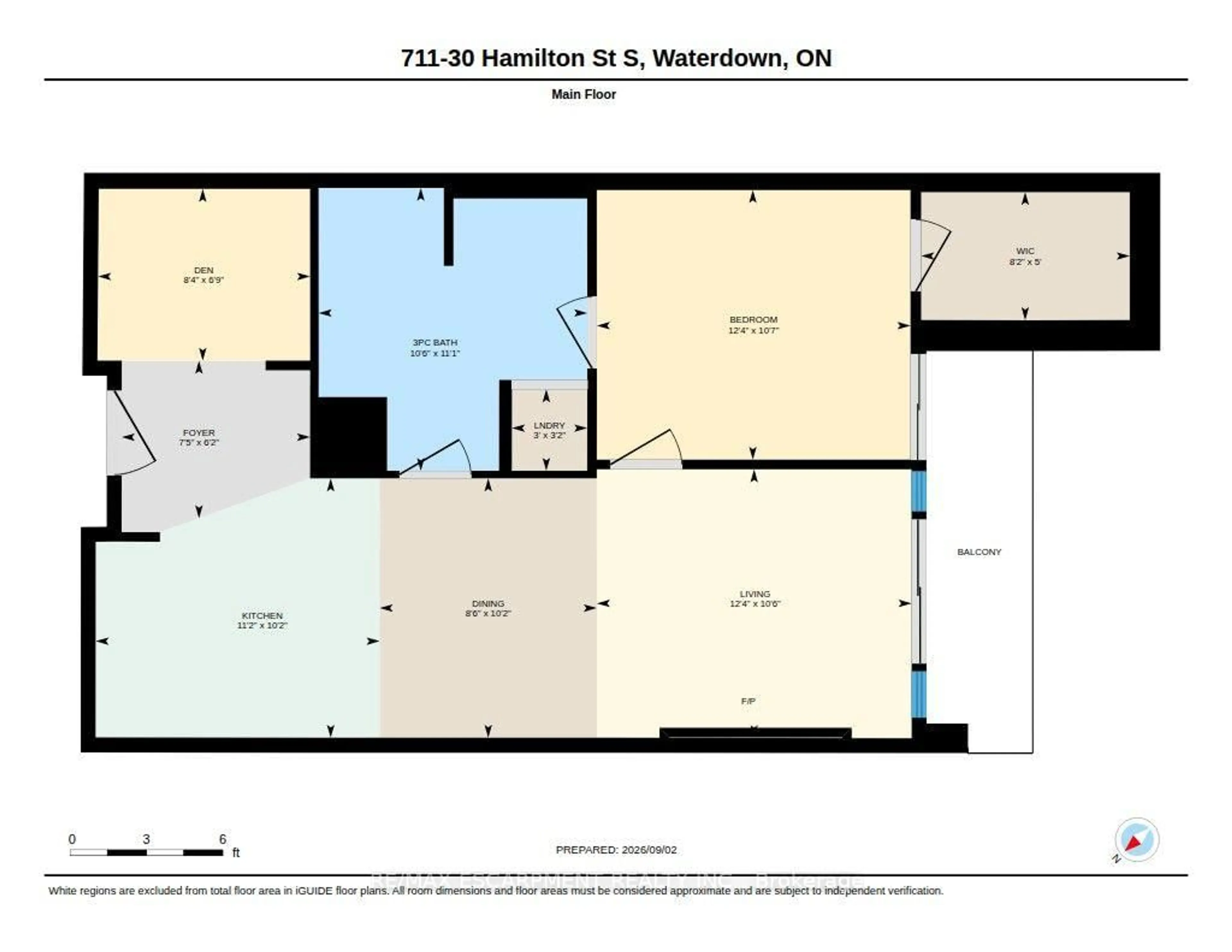 Floor plan for 30 Hamilton St #711, Hamilton Ontario L8B 1V8