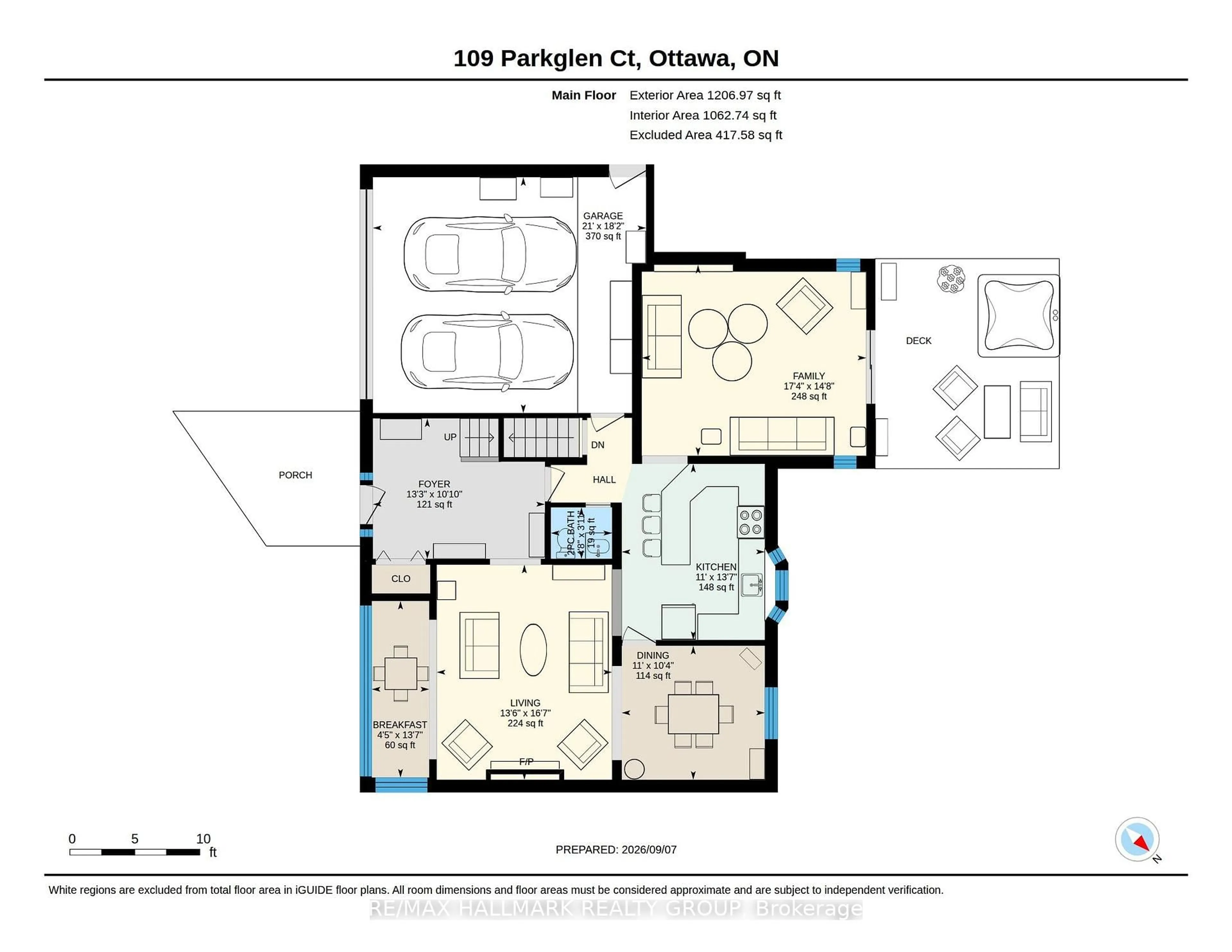 Floor plan for 109 Parkglen Crt, Ottawa Ontario K2G 3H2