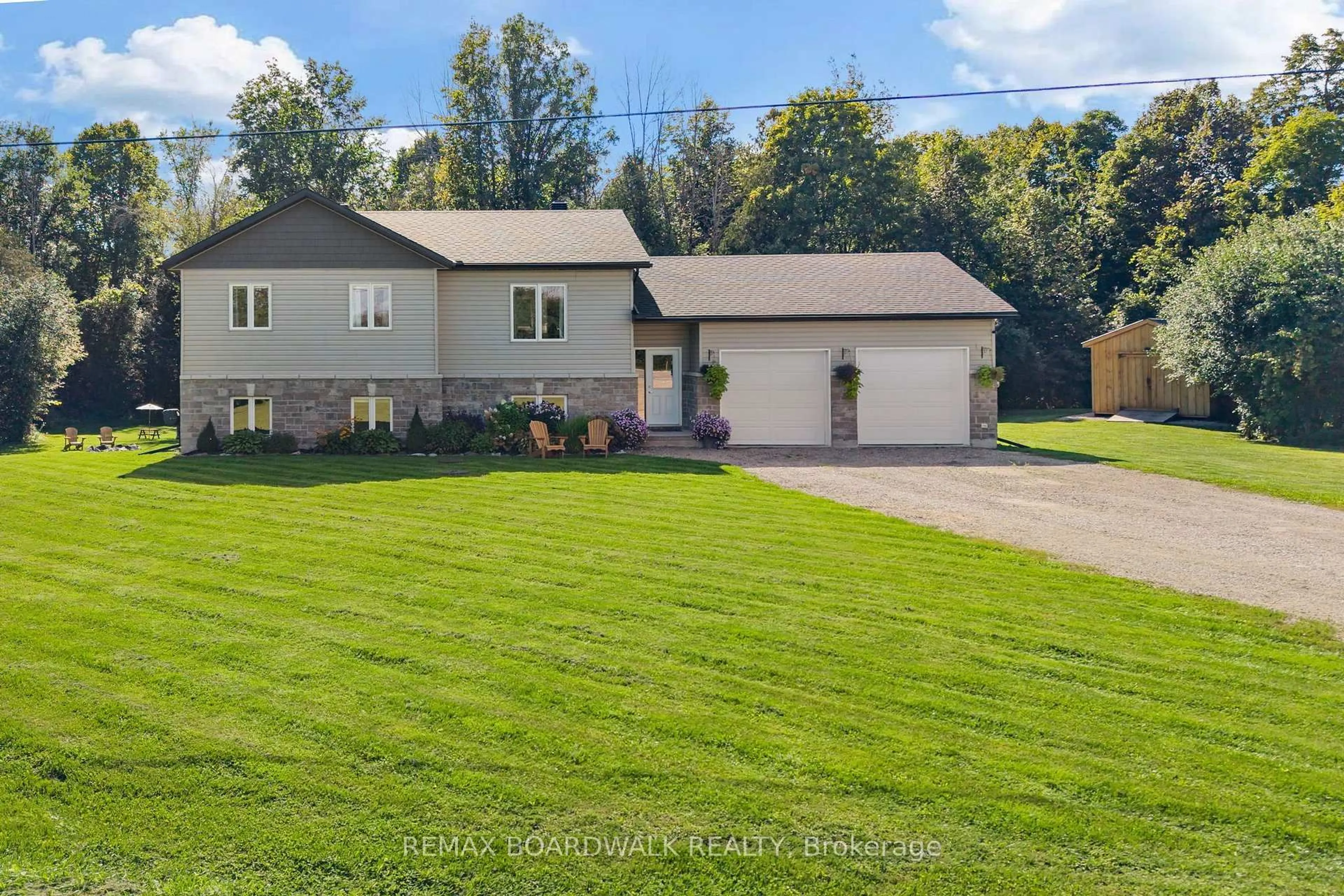 A pic from outside/outdoor area/front of a property/back of a property/a pic from drone, street for 1271 Drummond School Rd, Perth Ontario K7H 0K5
