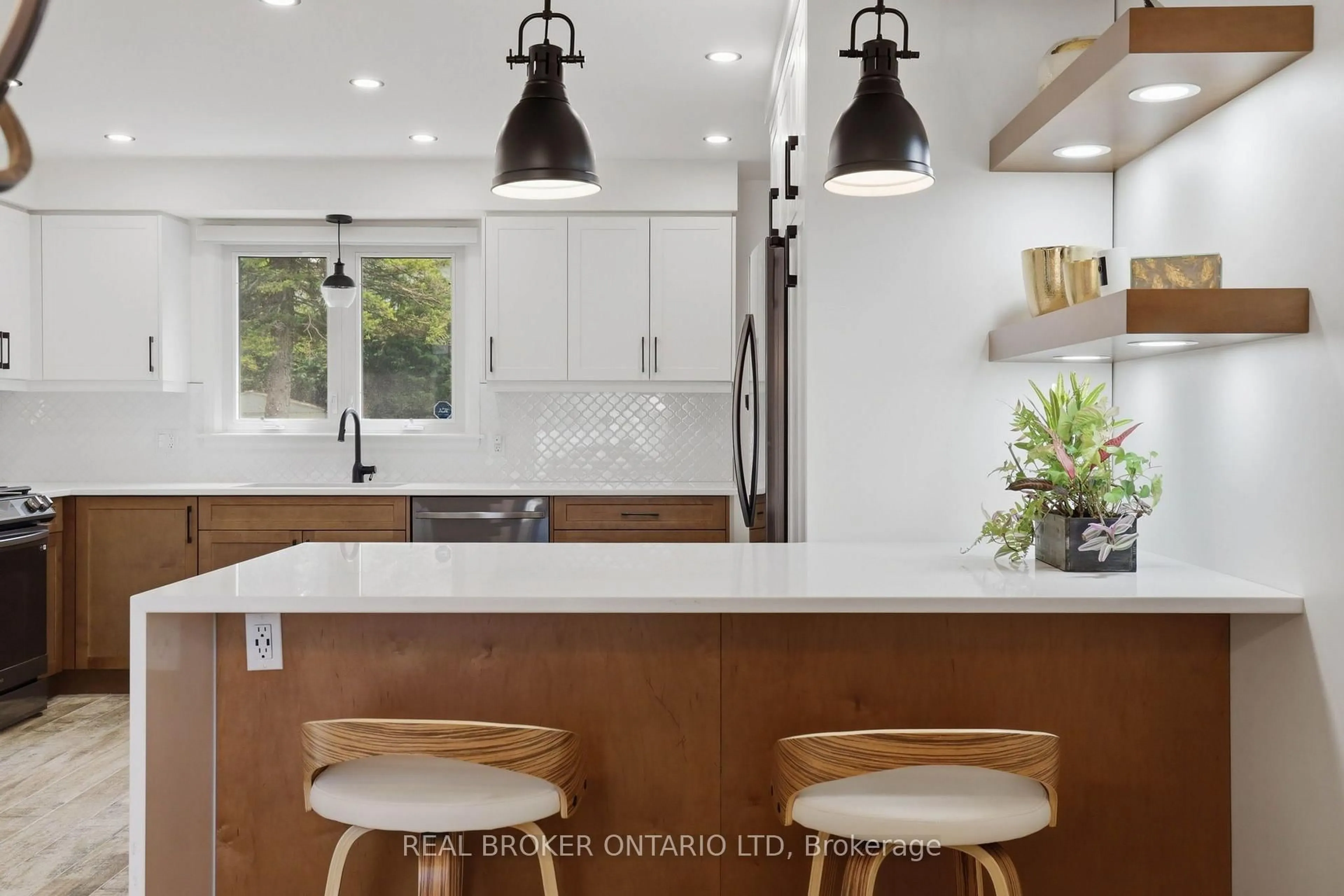 Contemporary kitchen, ceramic/tile floor for 196 Wychwood Park, London North Ontario N6G 1R9