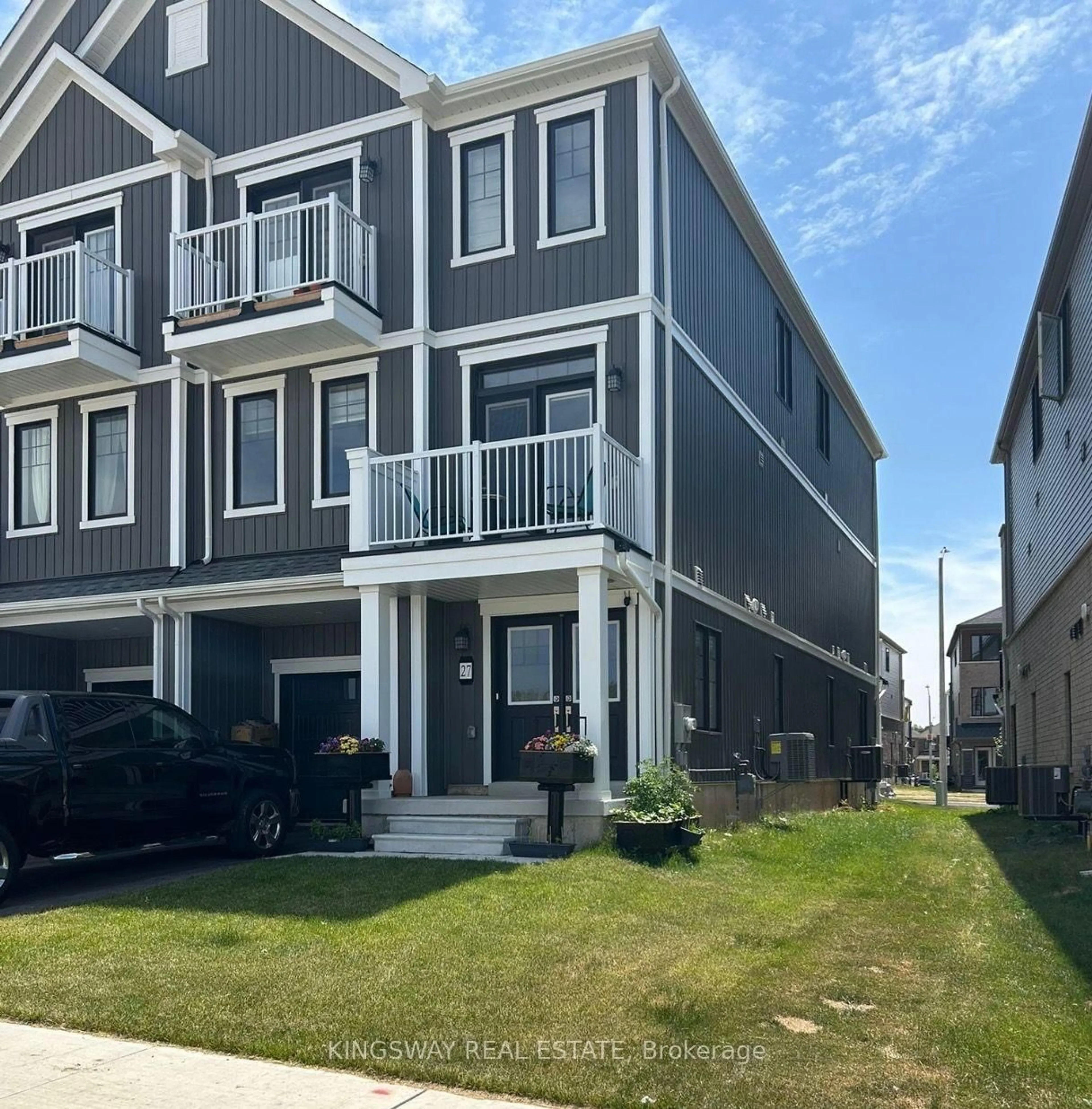 Home with vinyl exterior material, street for 27 Central Market Dr, Haldimand Ontario N3W 0J3