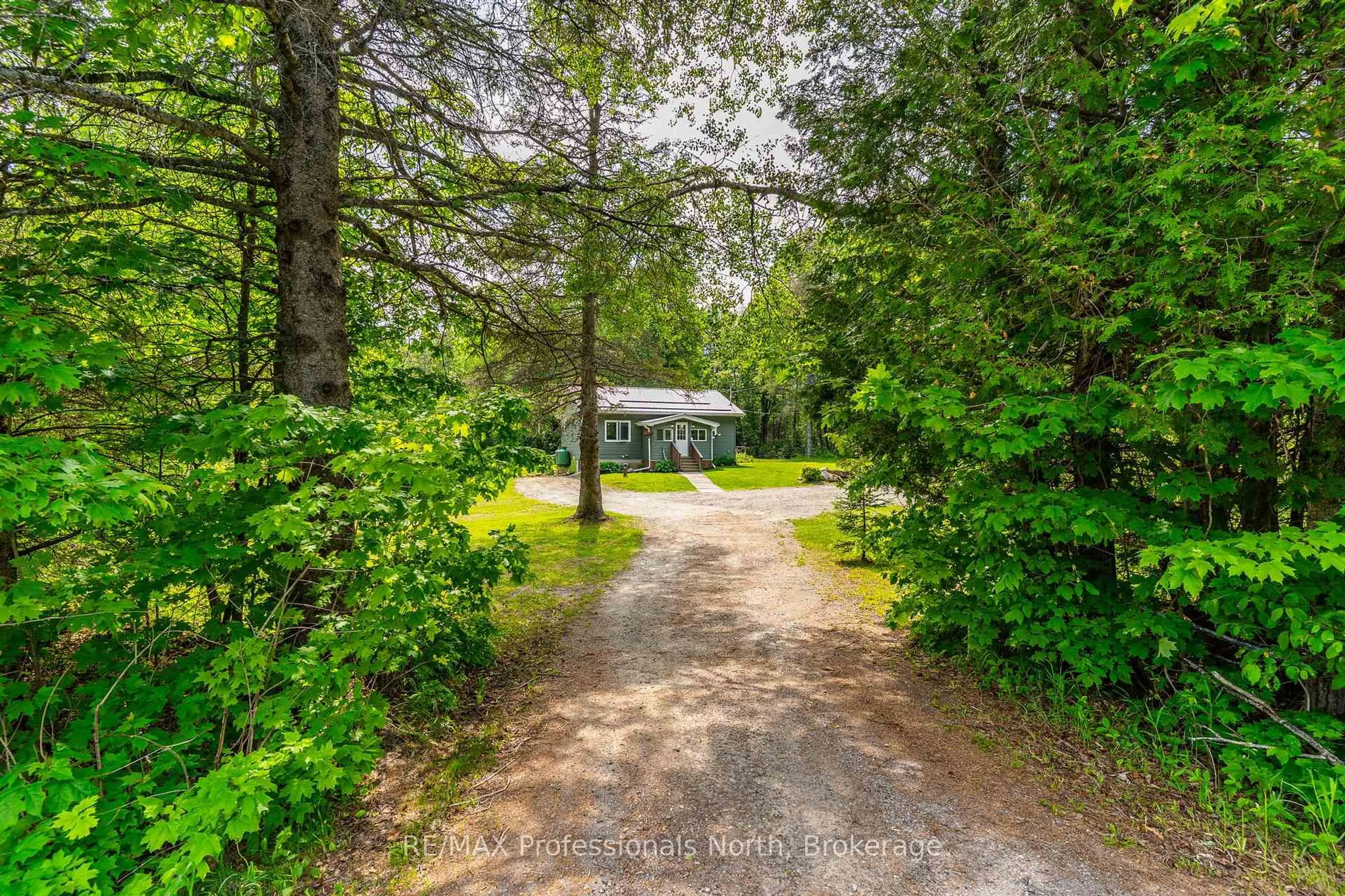 A pic from outside/outdoor area/front of a property/back of a property/a pic from drone, forest/trees view for 17900 Highway 118, Highlands East Ontario K0L 2Y0