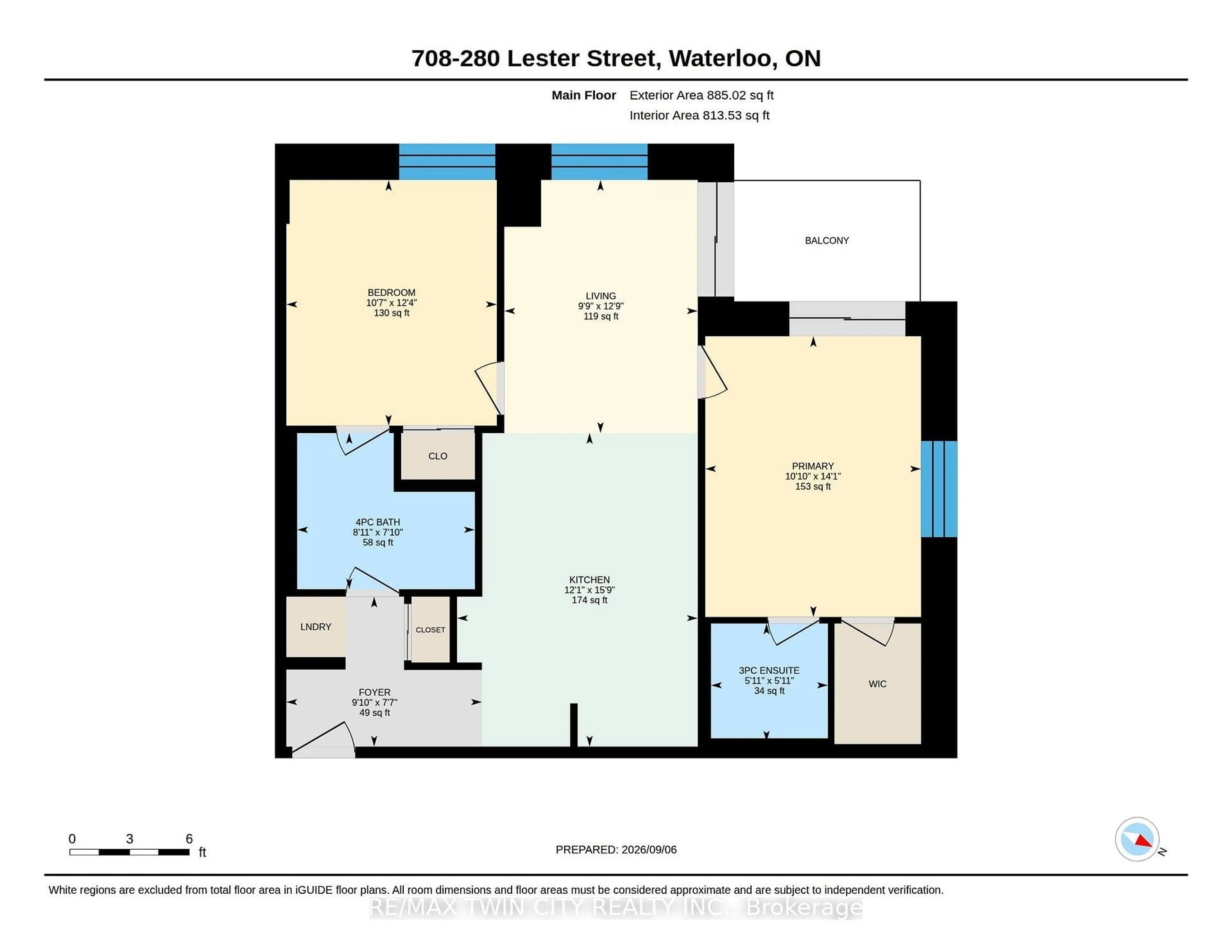 Floor plan for 280 Lester St #708, Waterloo Ontario N2L 0G2