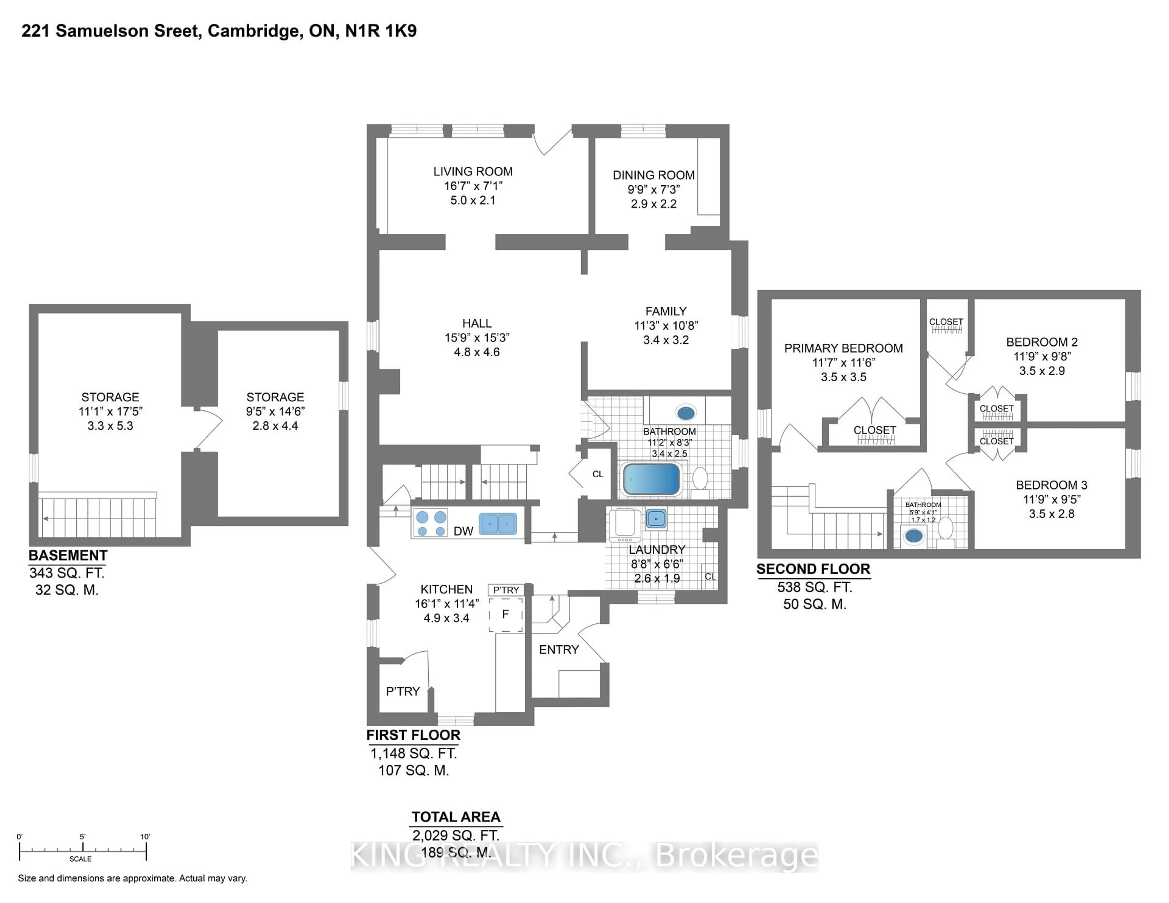 Floor plan for 221 Samuelson St, Cambridge Ontario N1R 1K9