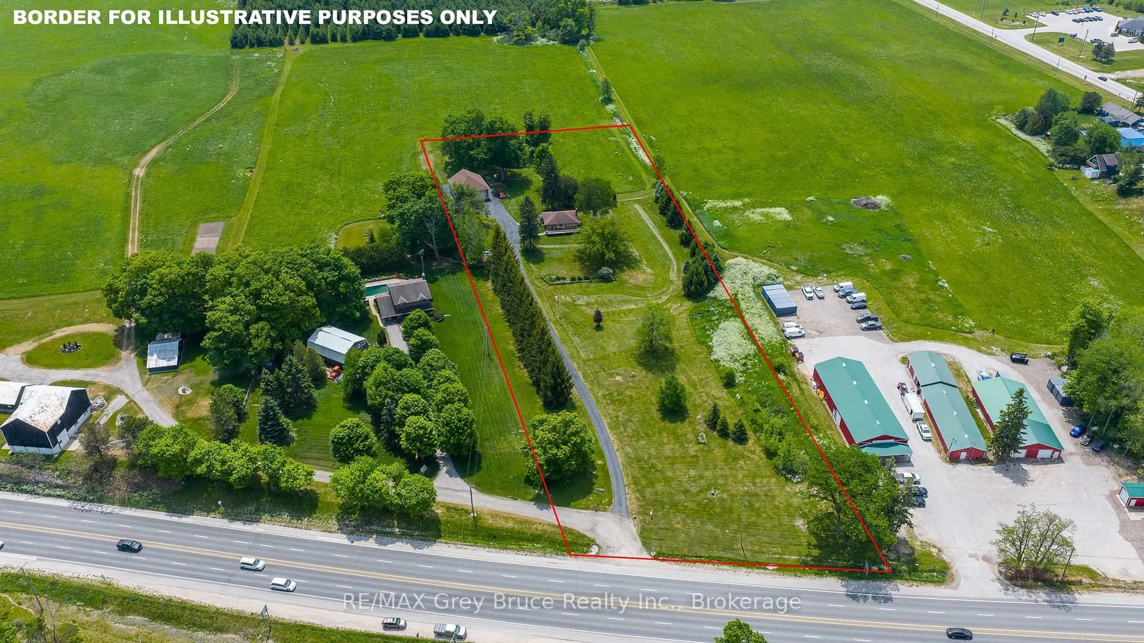 A pic from outside/outdoor area/front of a property/back of a property/a pic from drone, unknown for 202306 6 Highway, Georgian Bluffs Ontario N4K 5N5