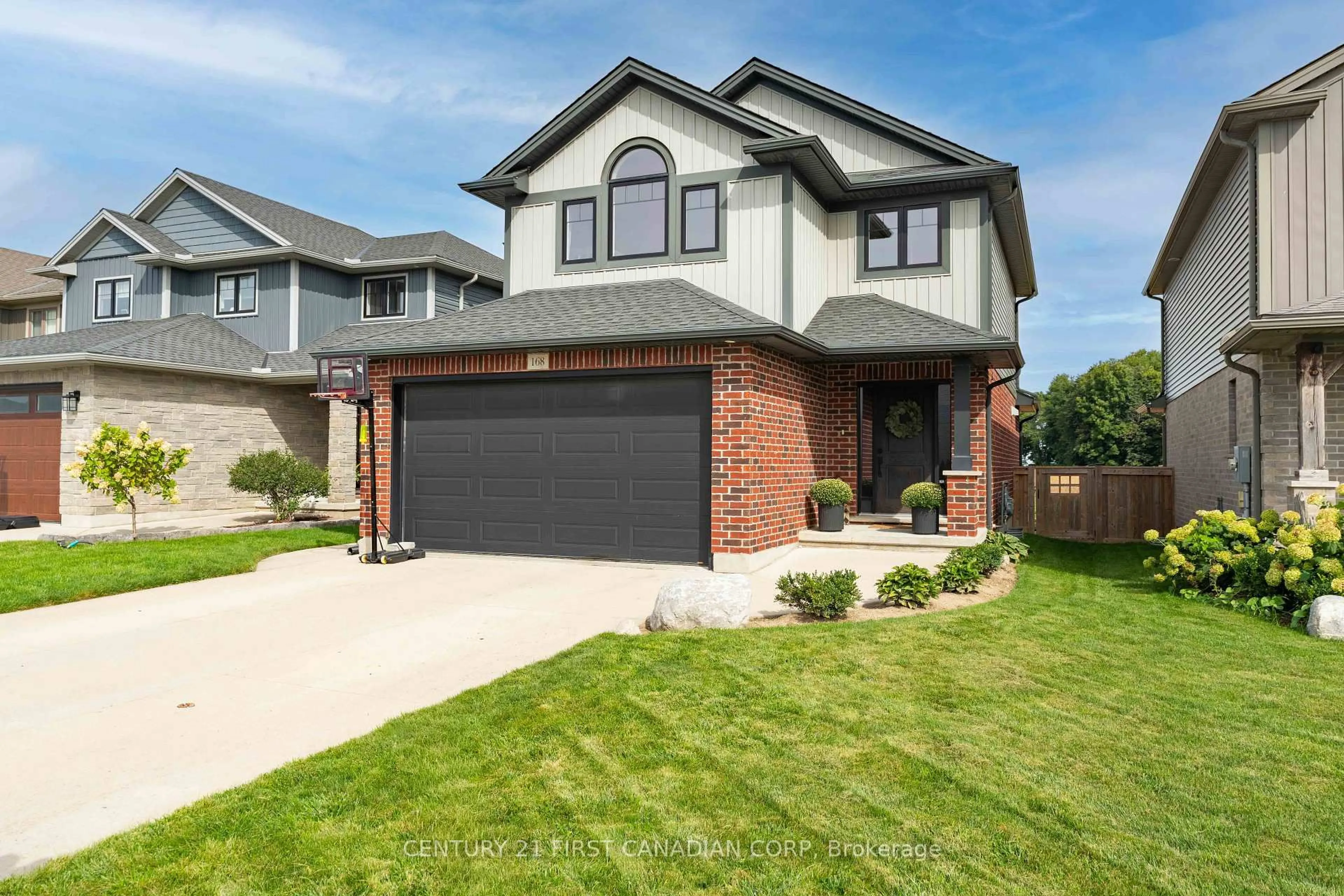 Home with brick exterior material, street for 168 Gilmour Dr, Lucan Biddulph Ontario N0M 2J0