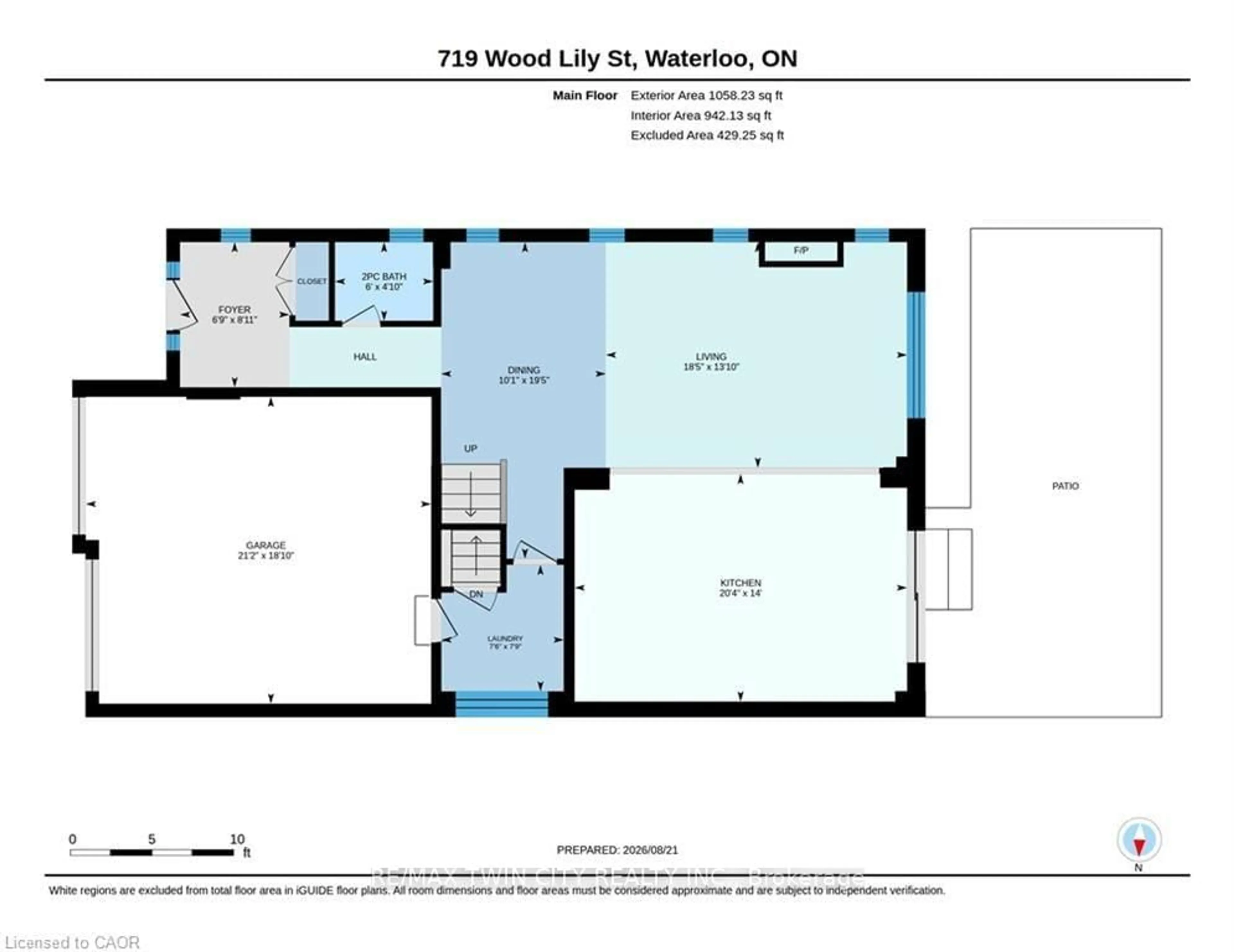 Floor plan for 719 Wood Lily St, Waterloo Ontario N2V 0G1