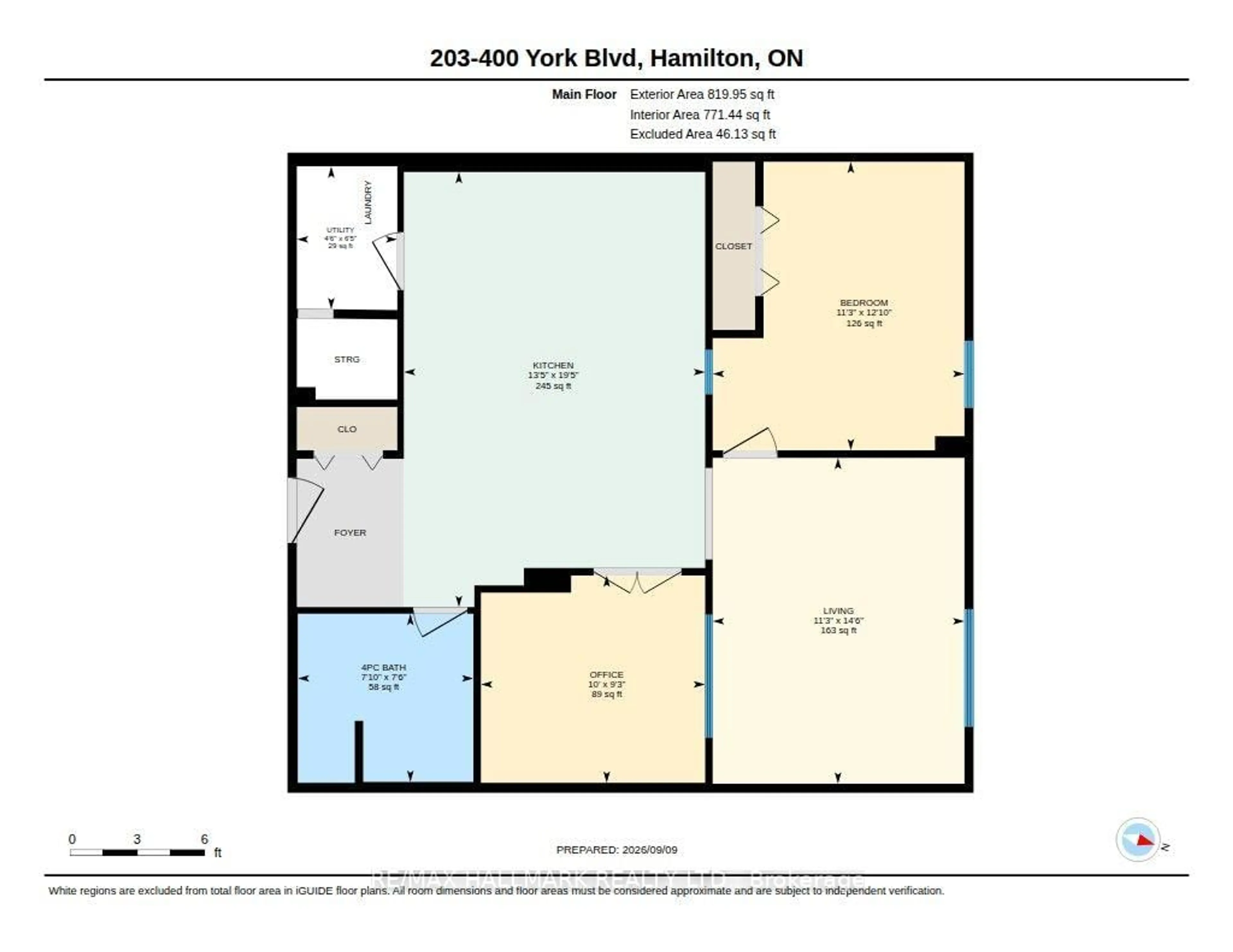 Floor plan for 400 York Blvd #203, Hamilton Ontario L8R 3M5