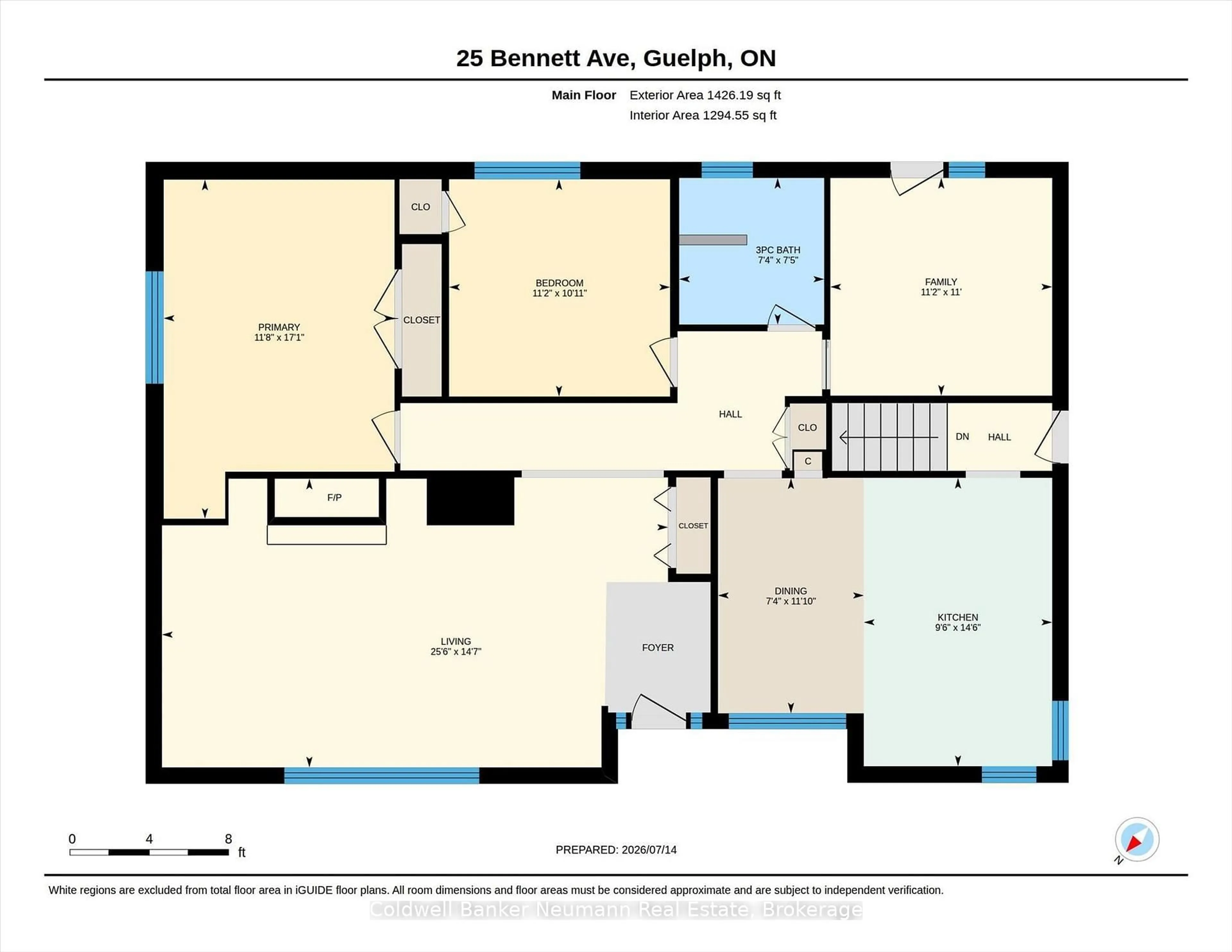 Floor plan for 25 Bennett Ave, Guelph Ontario N1E 2C6