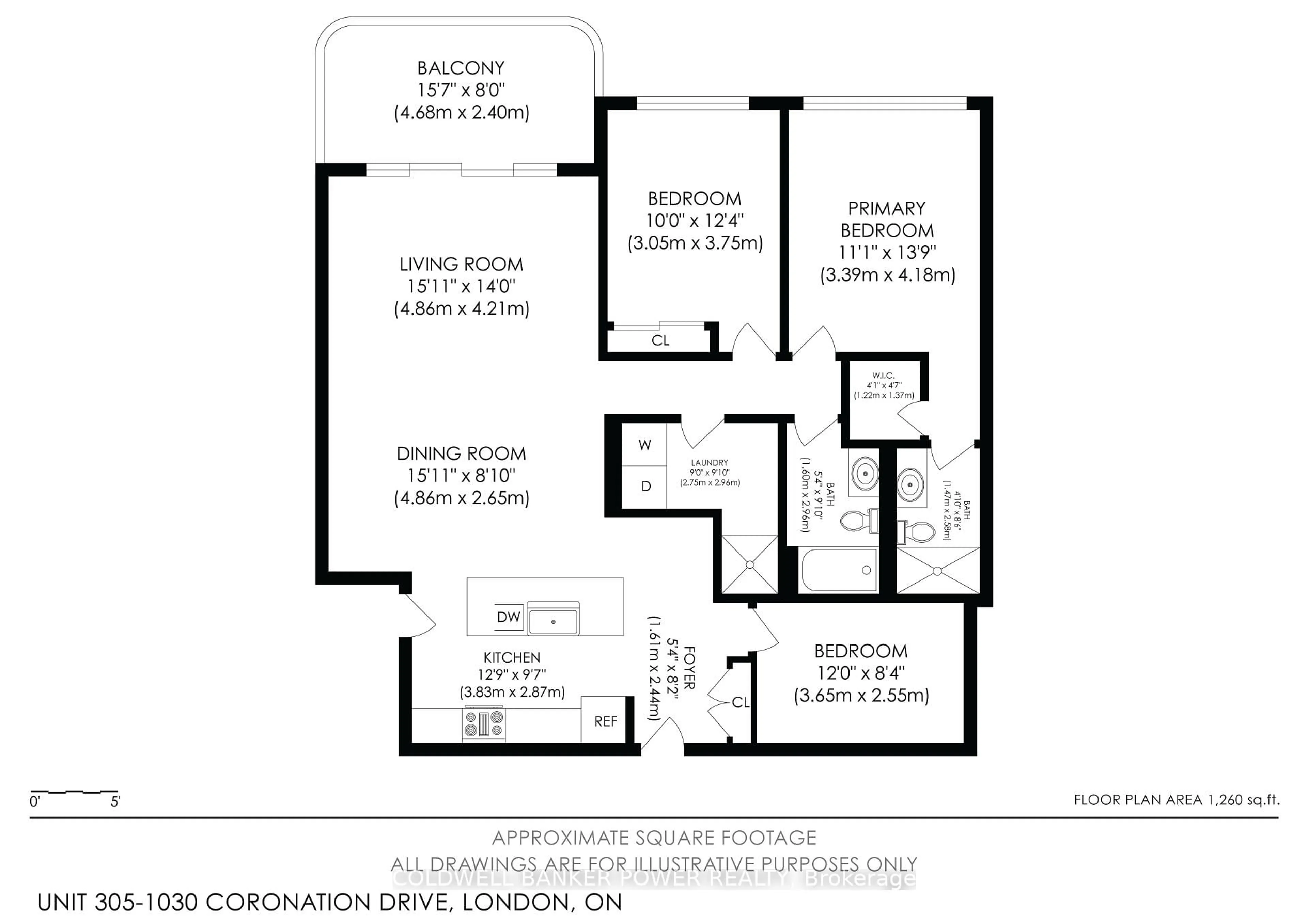 Floor plan for 1030 Coronation Dr #305, London North Ontario N6G 0G5