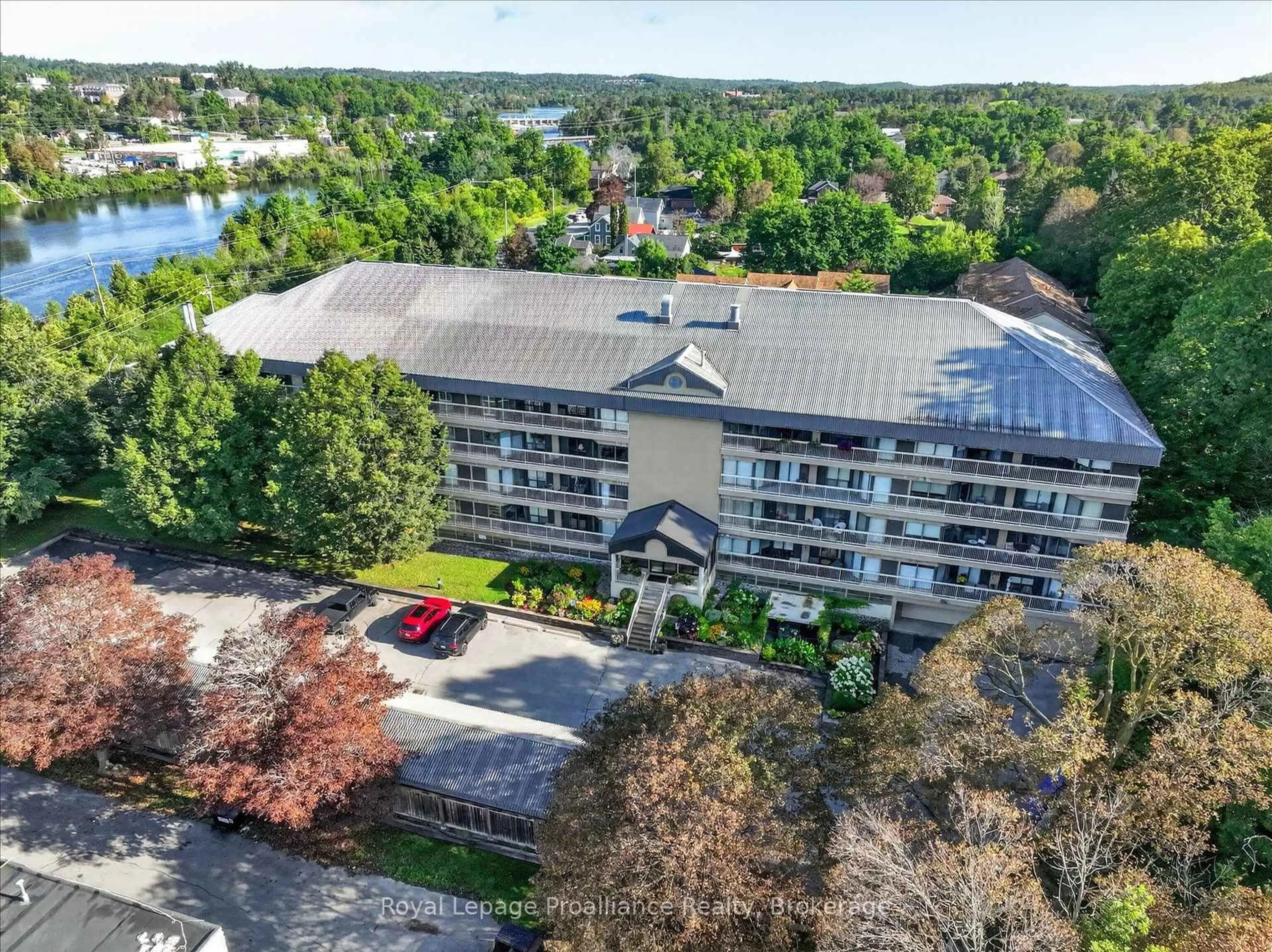 A pic from outside/outdoor area/front of a property/back of a property/a pic from drone, water/lake/river/ocean view for 40 Auburn St #408, Peterborough Ontario K9H 2G2