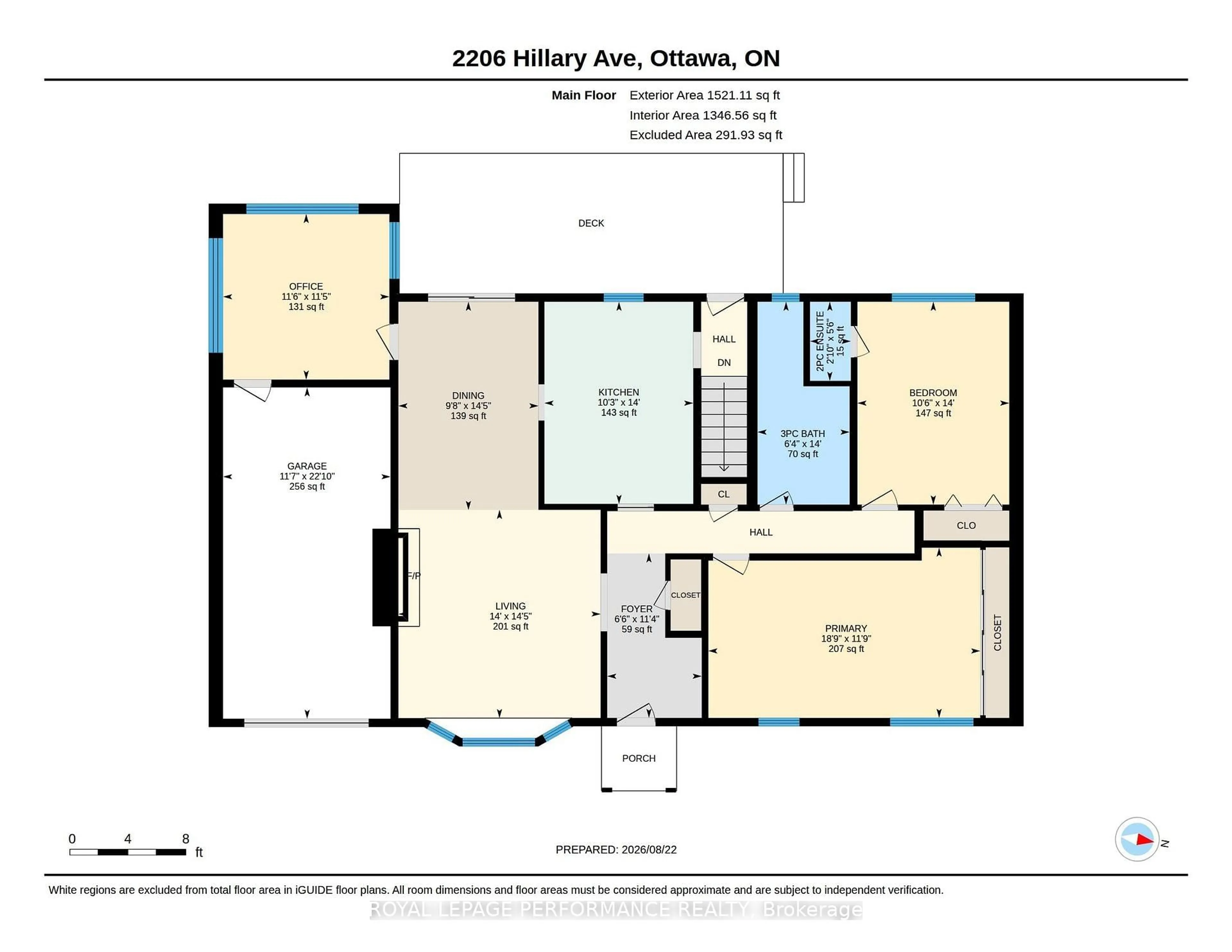 Floor plan for 2206 Hillary Ave, Ottawa Ontario K1H 7J1