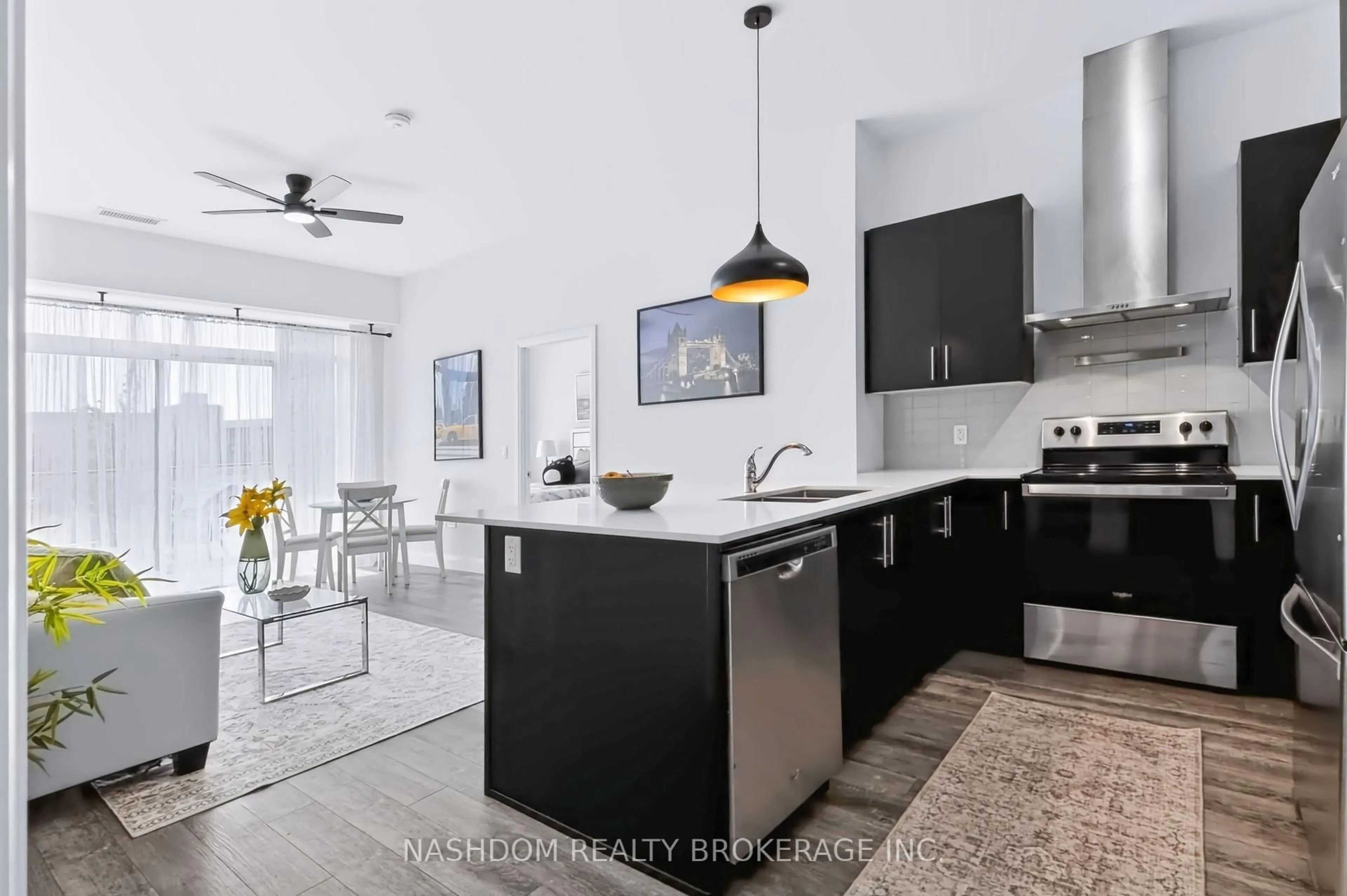 Open concept kitchen, ceramic/tile floor for 1 Redfern Ave #119, Hamilton Ontario L9C 0E6