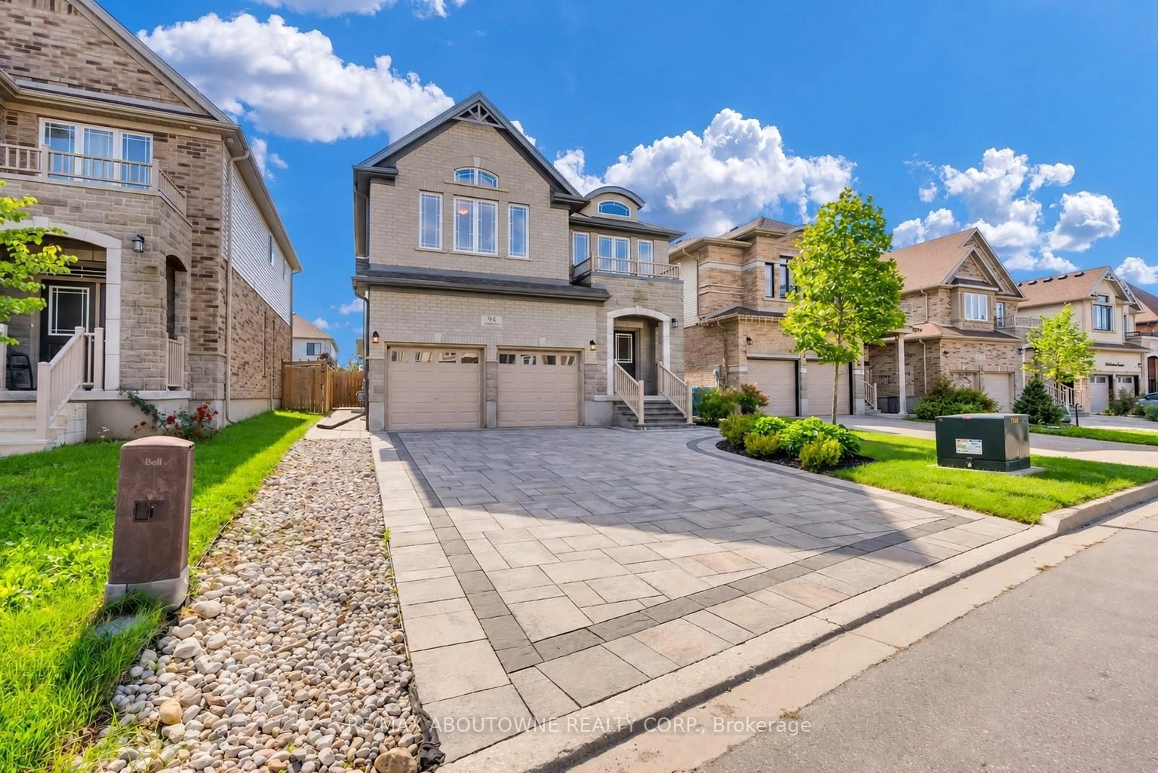 Home with brick exterior material, street for 94 Ambrous Cres, Guelph Ontario N1G 0E4