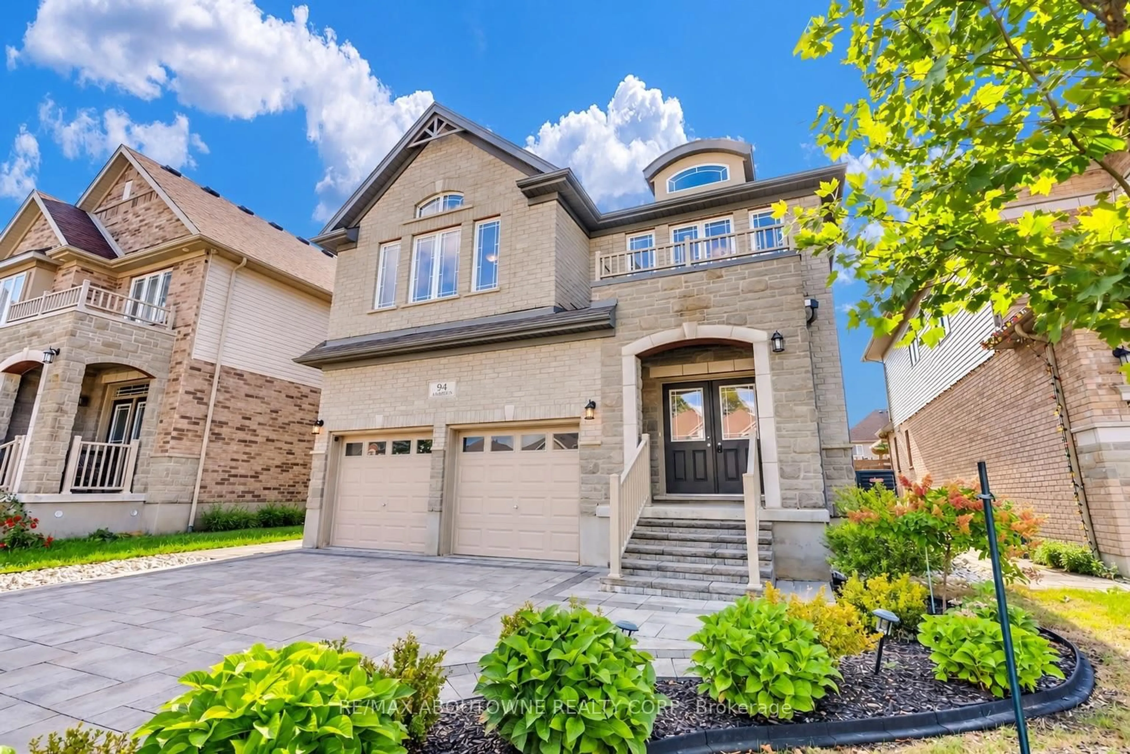 Home with brick exterior material, street for 94 Ambrous Cres, Guelph Ontario N1G 0E4