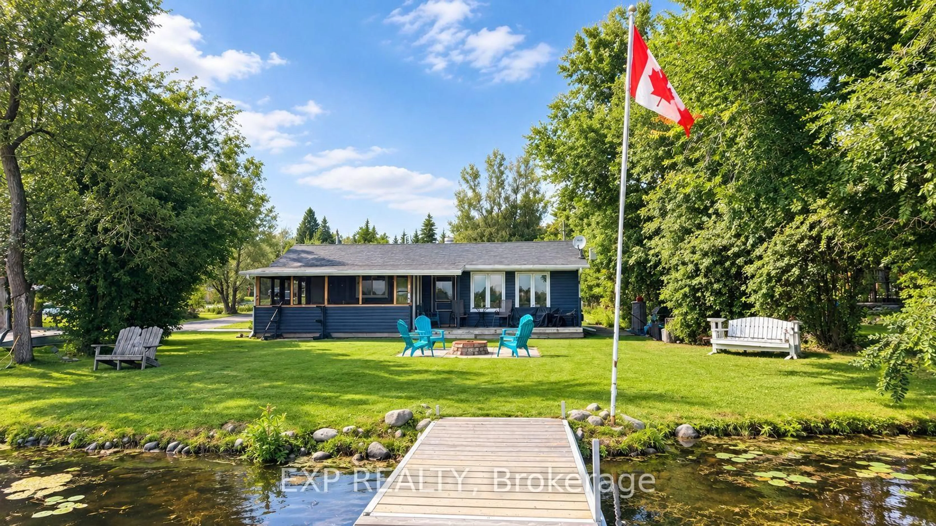 A pic from outside/outdoor area/front of a property/back of a property/a pic from drone, water/lake/river/ocean view for 9 Charlotte Cres, Kawartha Lakes Ontario K0L 2W0
