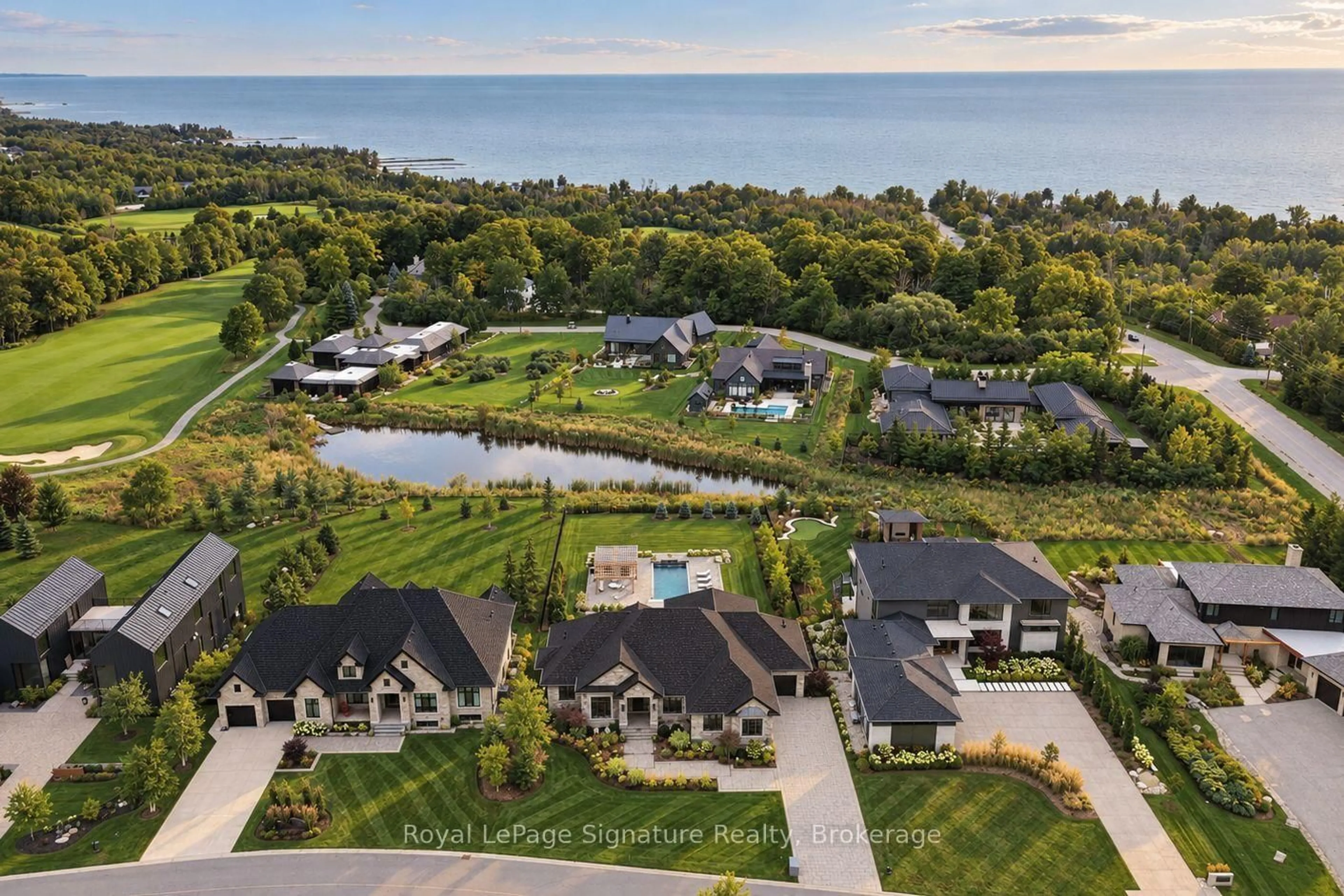 A pic from outside/outdoor area/front of a property/back of a property/a pic from drone, water/lake/river/ocean view for 105 STONE ZACK Lane, Blue Mountains Ontario N0H 1J0