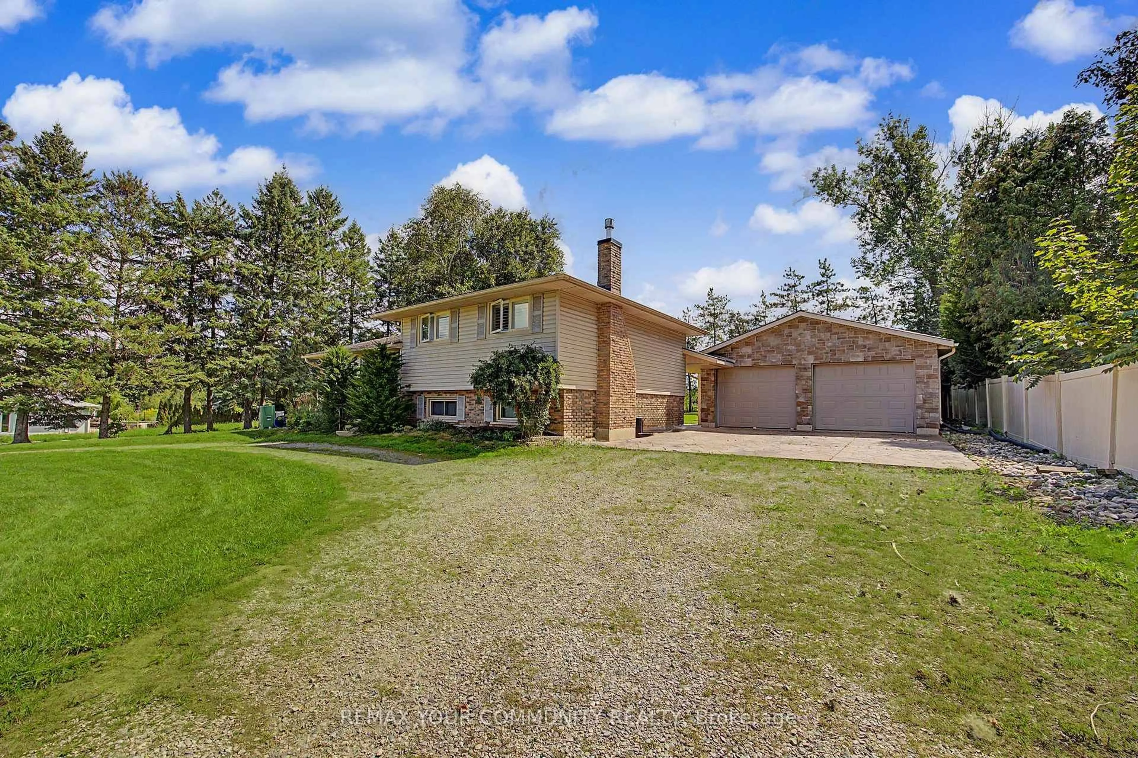 A pic from outside/outdoor area/front of a property/back of a property/a pic from drone, water/lake/river/ocean view for 745088 Oxford Road 17, Woodstock Ontario N4S 7W2