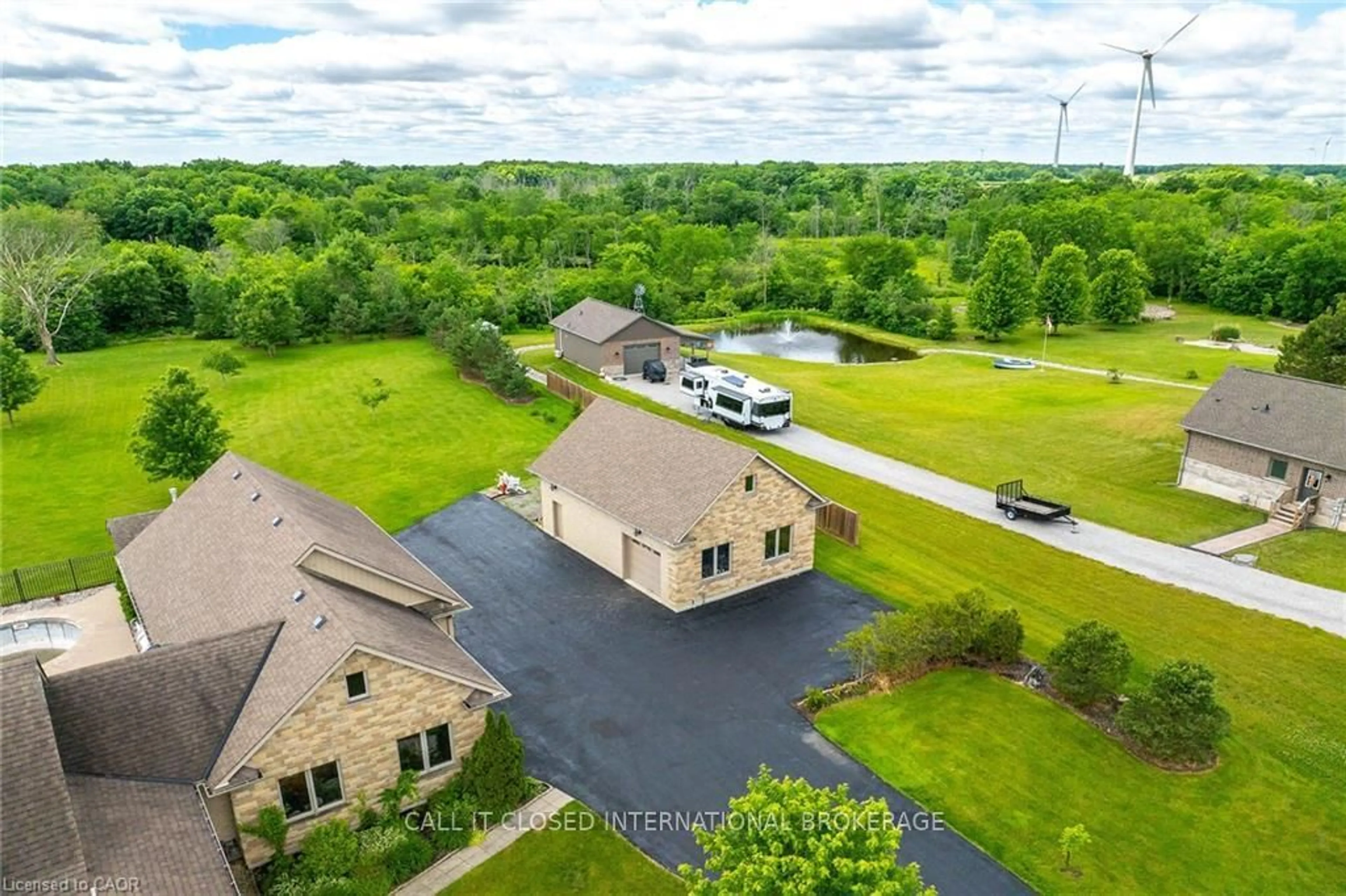 A pic from outside/outdoor area/front of a property/back of a property/a pic from drone, water/lake/river/ocean view for 850 Regional Road 27, West Lincoln Ontario L0R 2J0