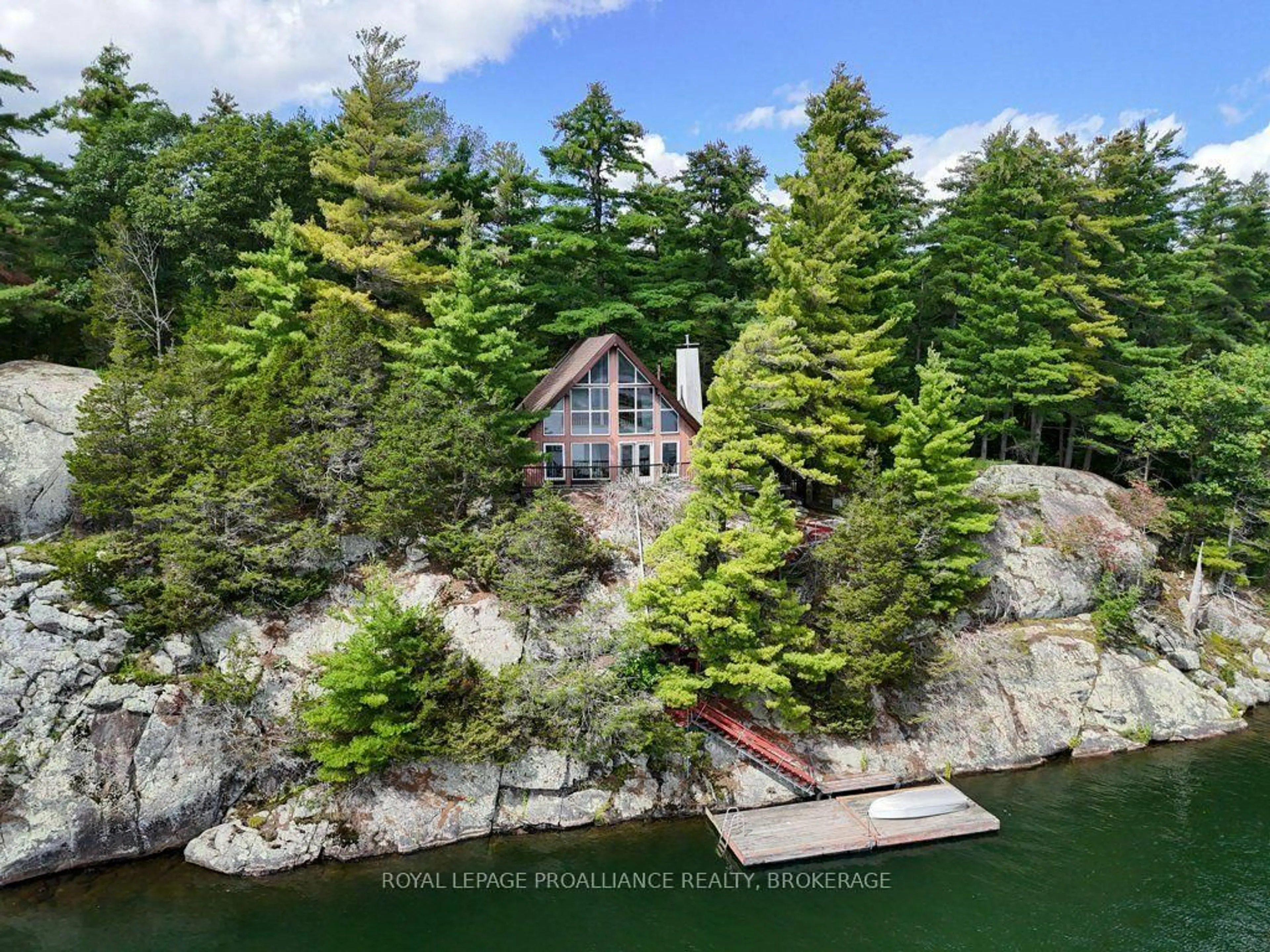A pic from outside/outdoor area/front of a property/back of a property/a pic from drone, water/lake/river/ocean view for 353 Frye Lane, Perth Road Ontario K0H 2L0