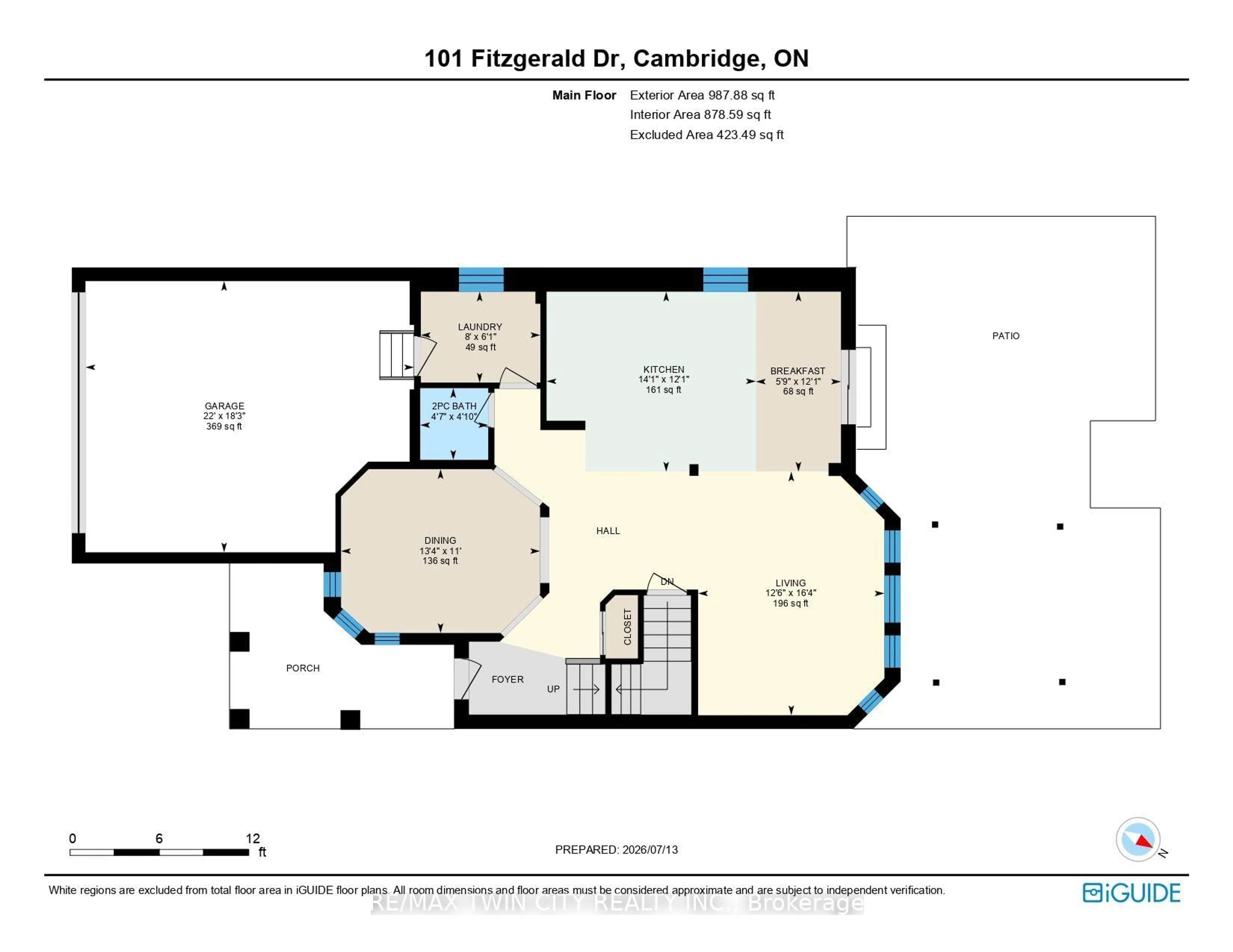 Floor plan for 101 Fitzgerald Dr, Cambridge Ontario N1T 0B3