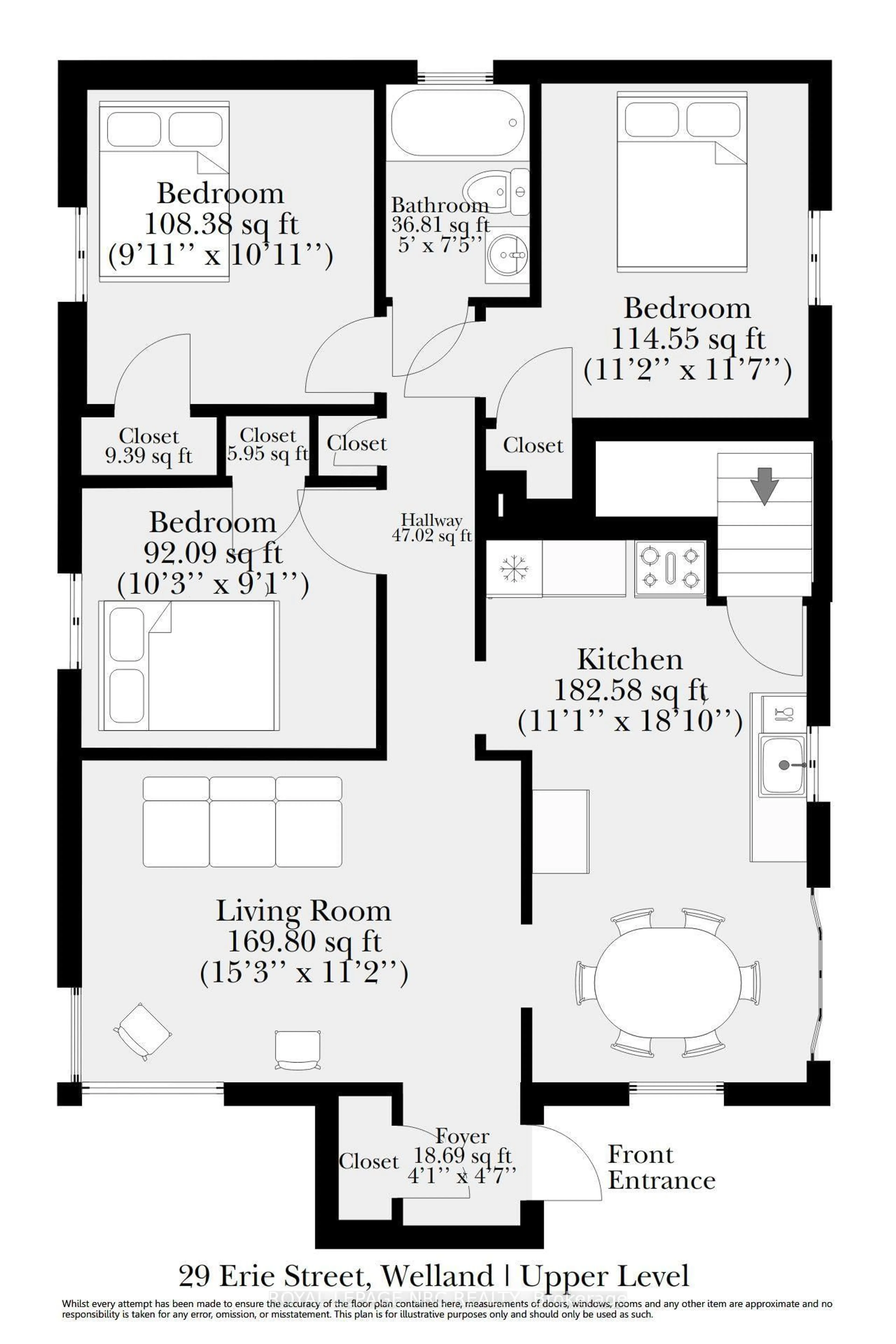 Floor plan for 29 Erie St, Welland Ontario L3B 5J6