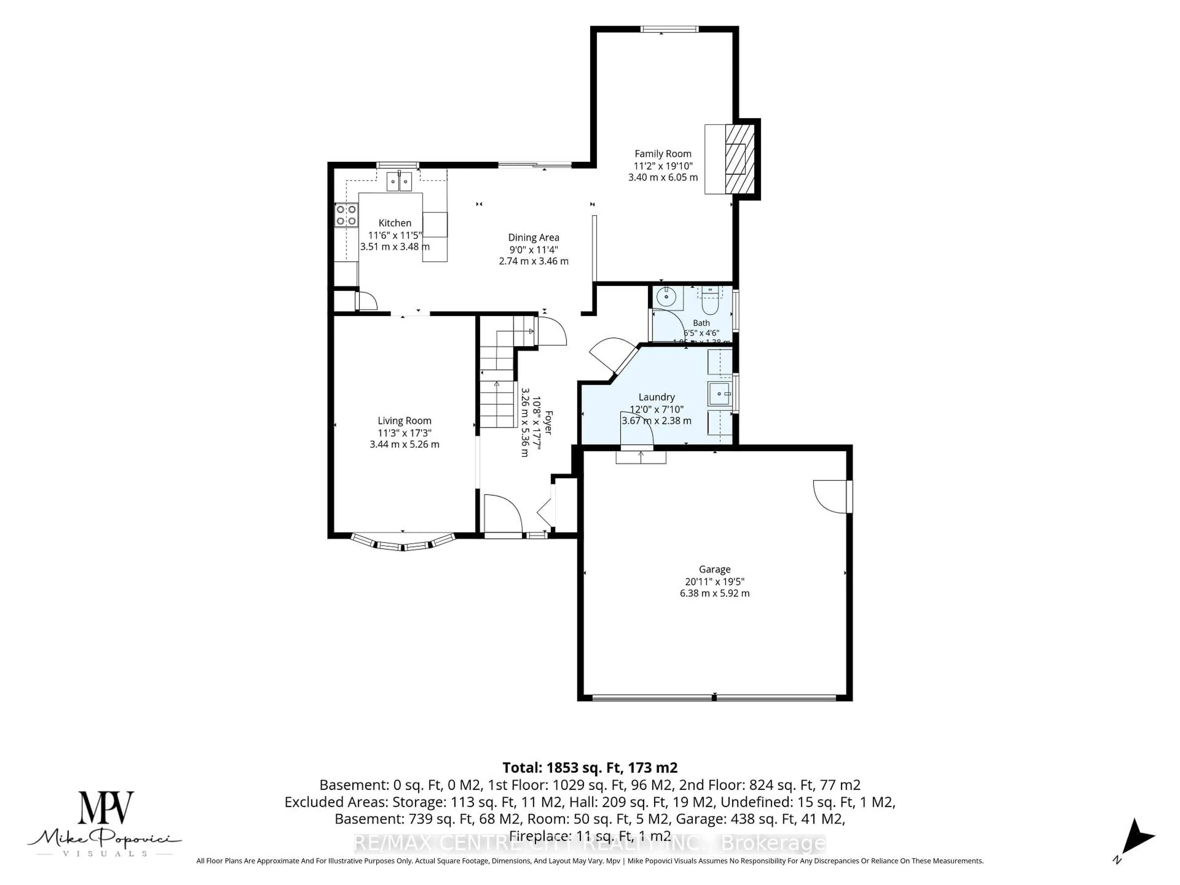 Floor plan for 334 Canterbury Pl, Central Elgin Ontario N0L 1B0