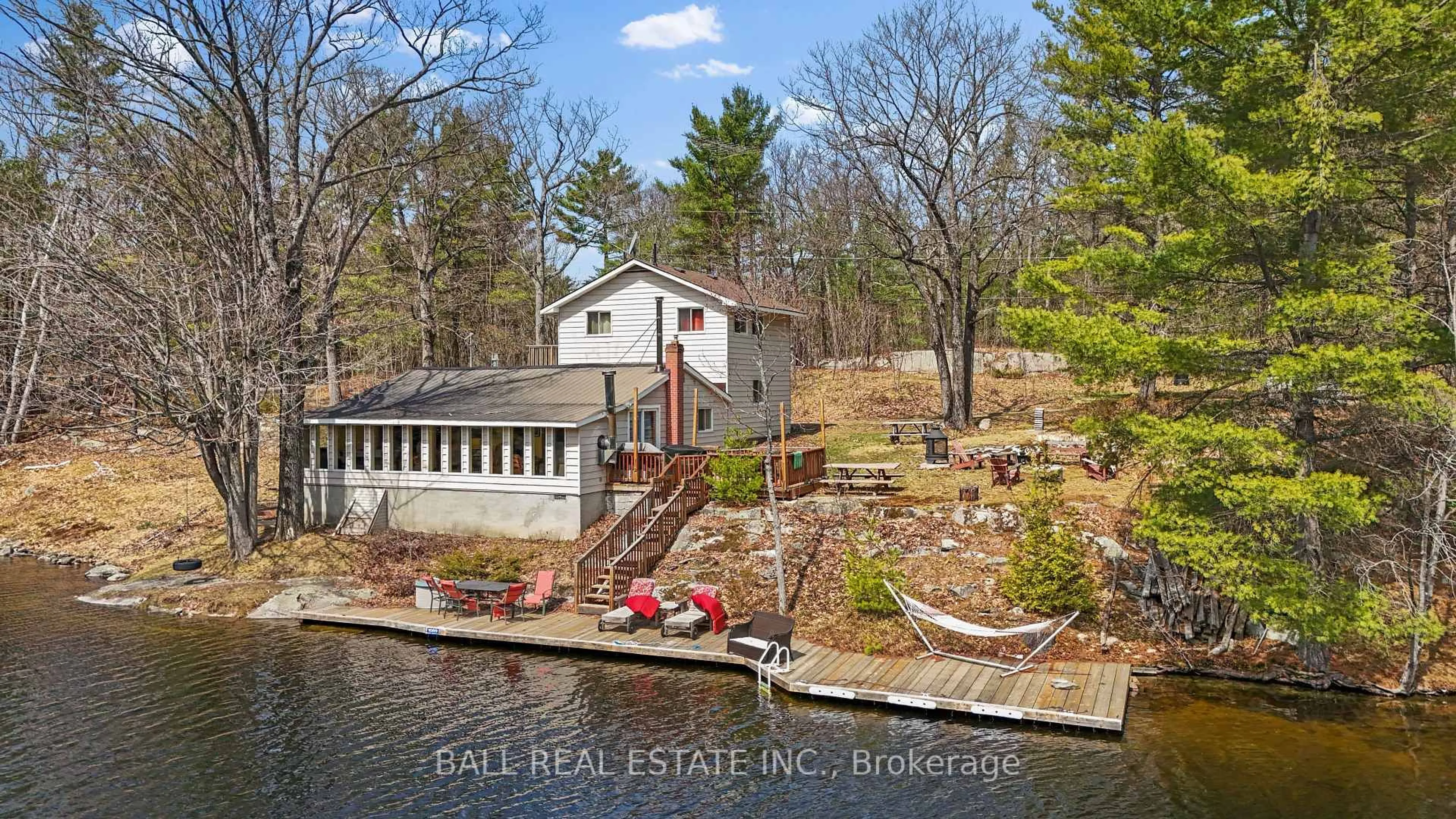 A pic from outside/outdoor area/front of a property/back of a property/a pic from drone, water/lake/river/ocean view for 1089 Cedar Crest Lane, Clarendon Station Ontario K0H 1J0