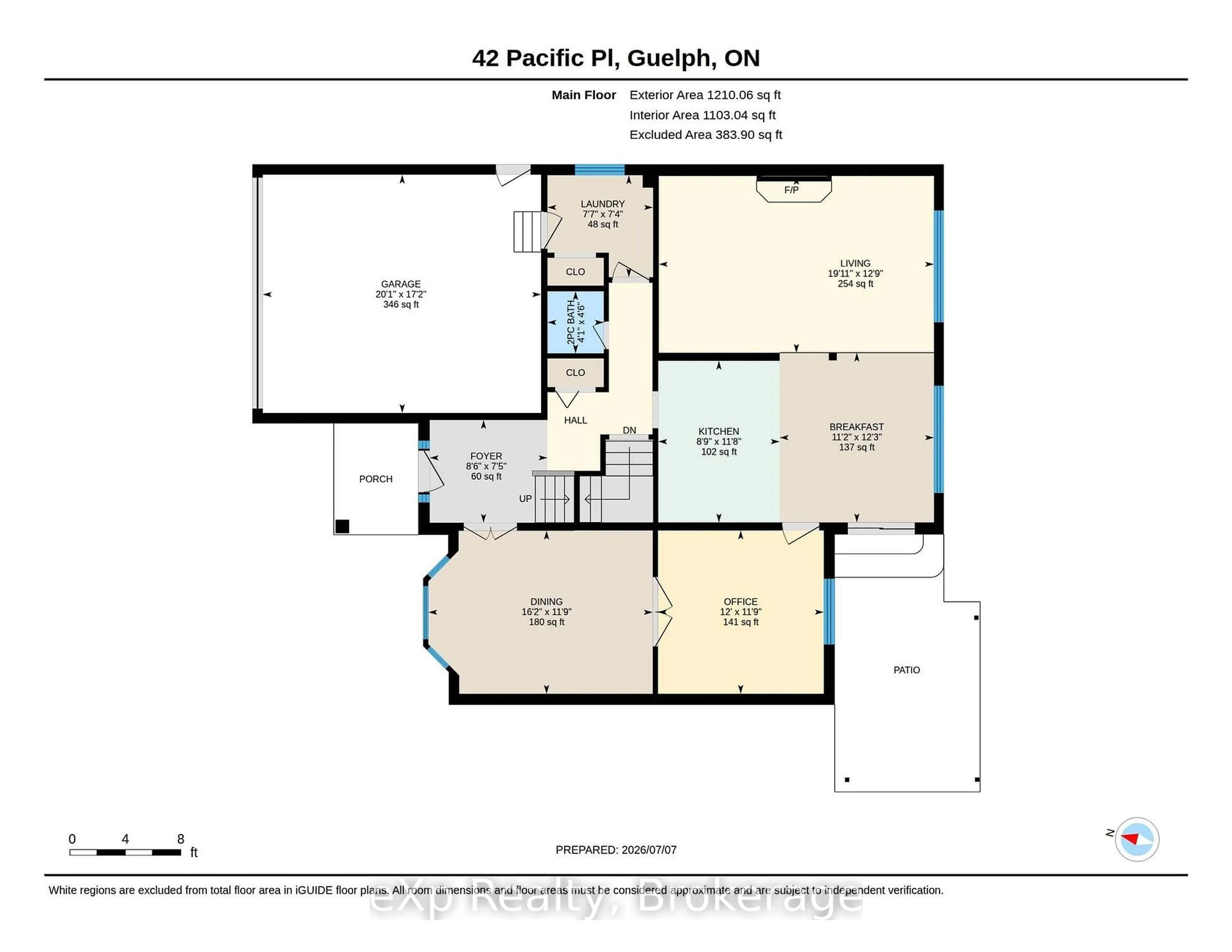 Floor plan for 42 Pacific Pl, Guelph Ontario N1G 4R5