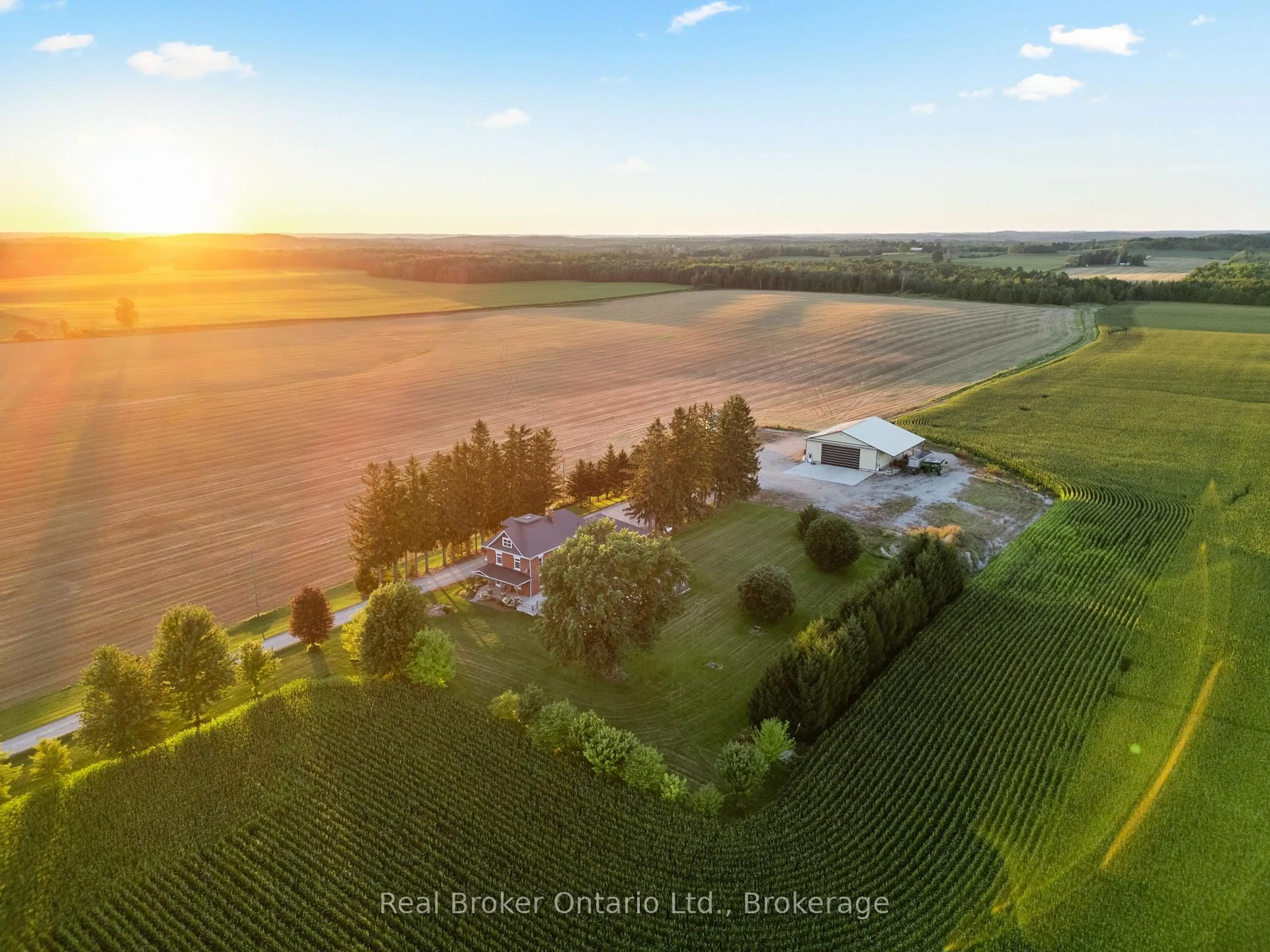 A pic from outside/outdoor area/front of a property/back of a property/a pic from drone, water/lake/river/ocean view for 241787 16 Concession, West Grey Ontario N0G 2M0