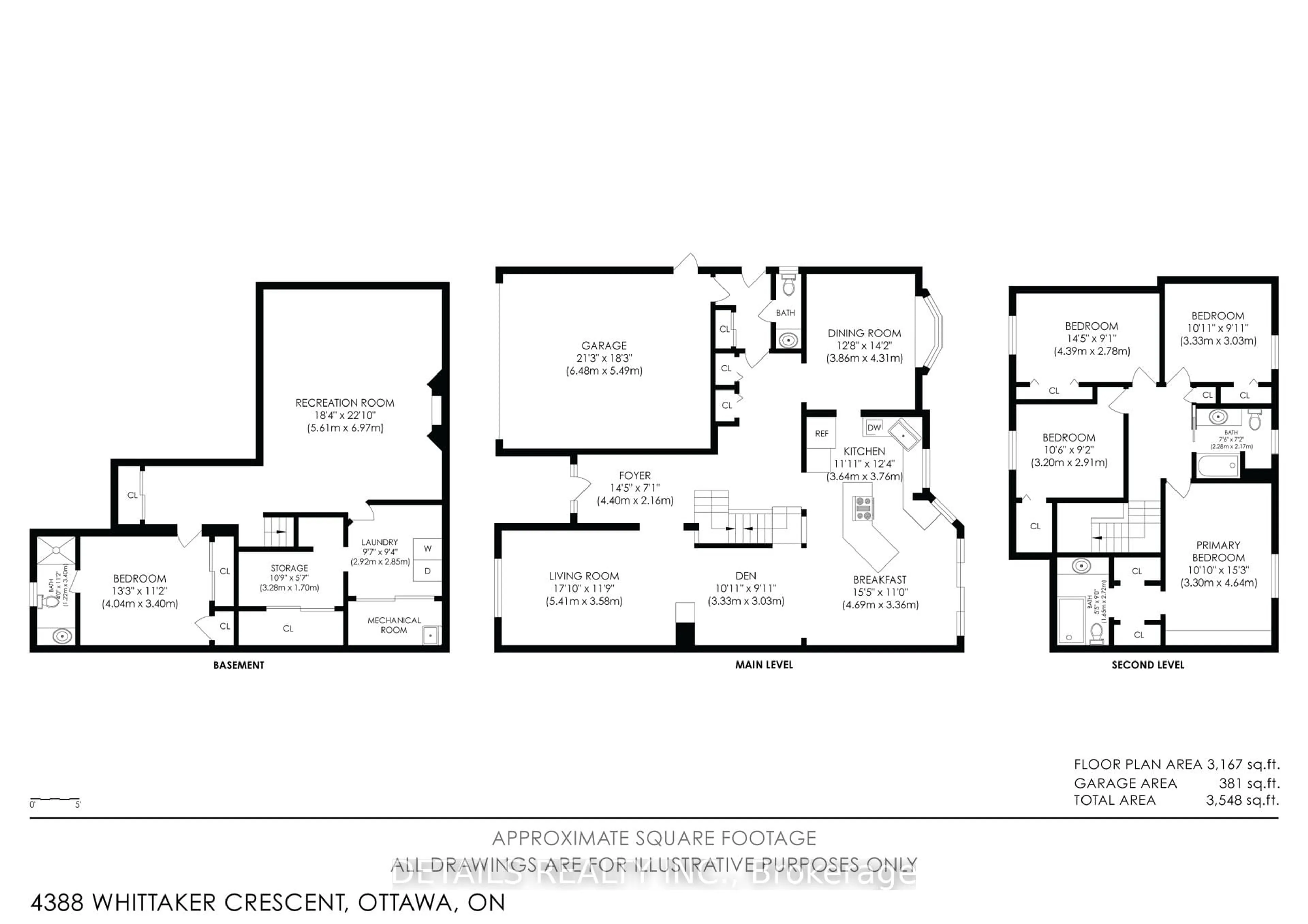 Floor plan for 4388 Whittaker Cres, Gloucester Ontario K1B 4P2