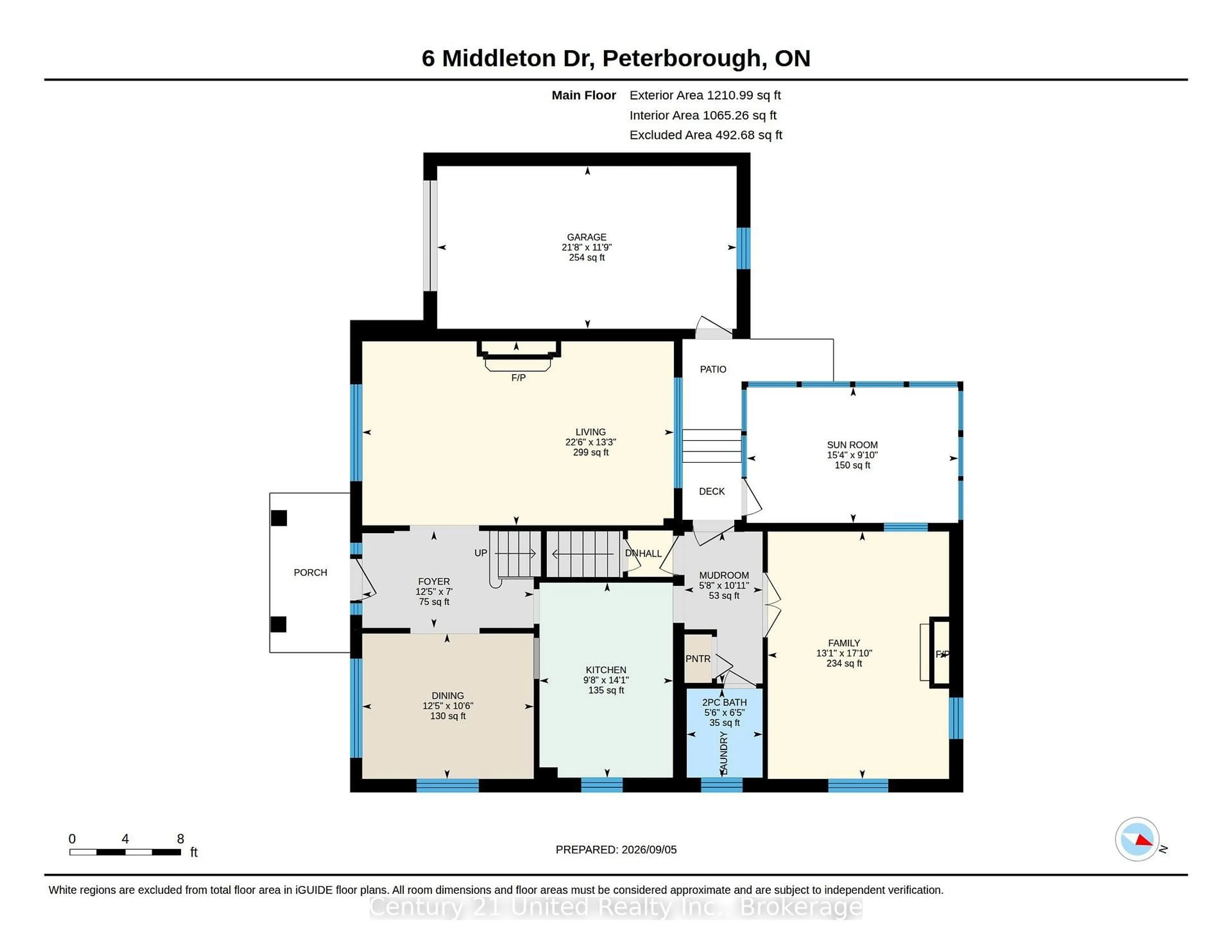 Floor plan for 6 Middleton Dr, Peterborough Ontario K9J 4Z2