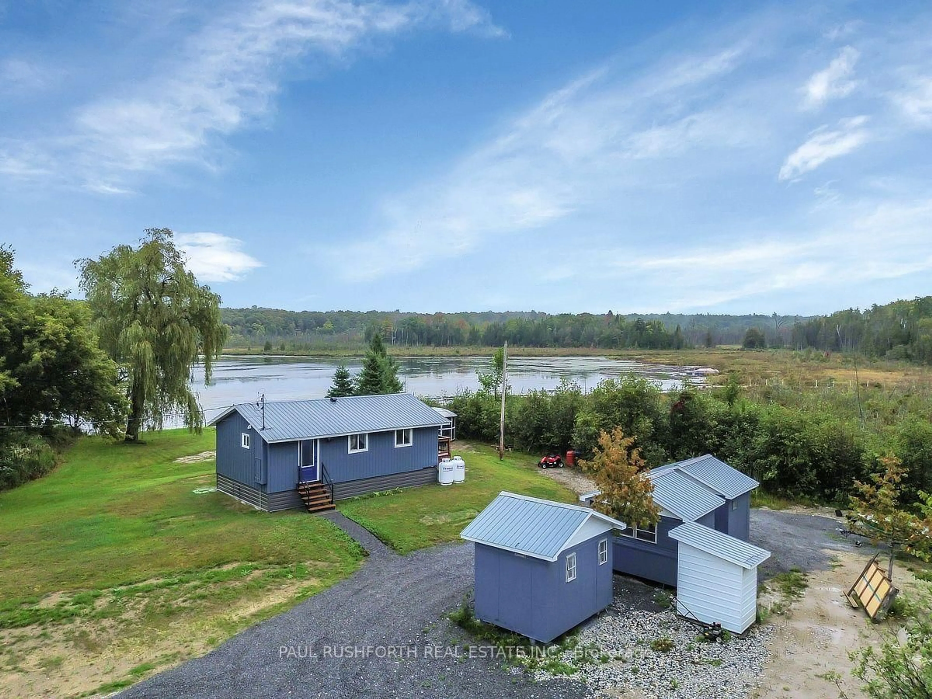 A pic from outside/outdoor area/front of a property/back of a property/a pic from drone, water/lake/river/ocean view for 174 Parsons Way, Lanark Ontario K0G 1K0