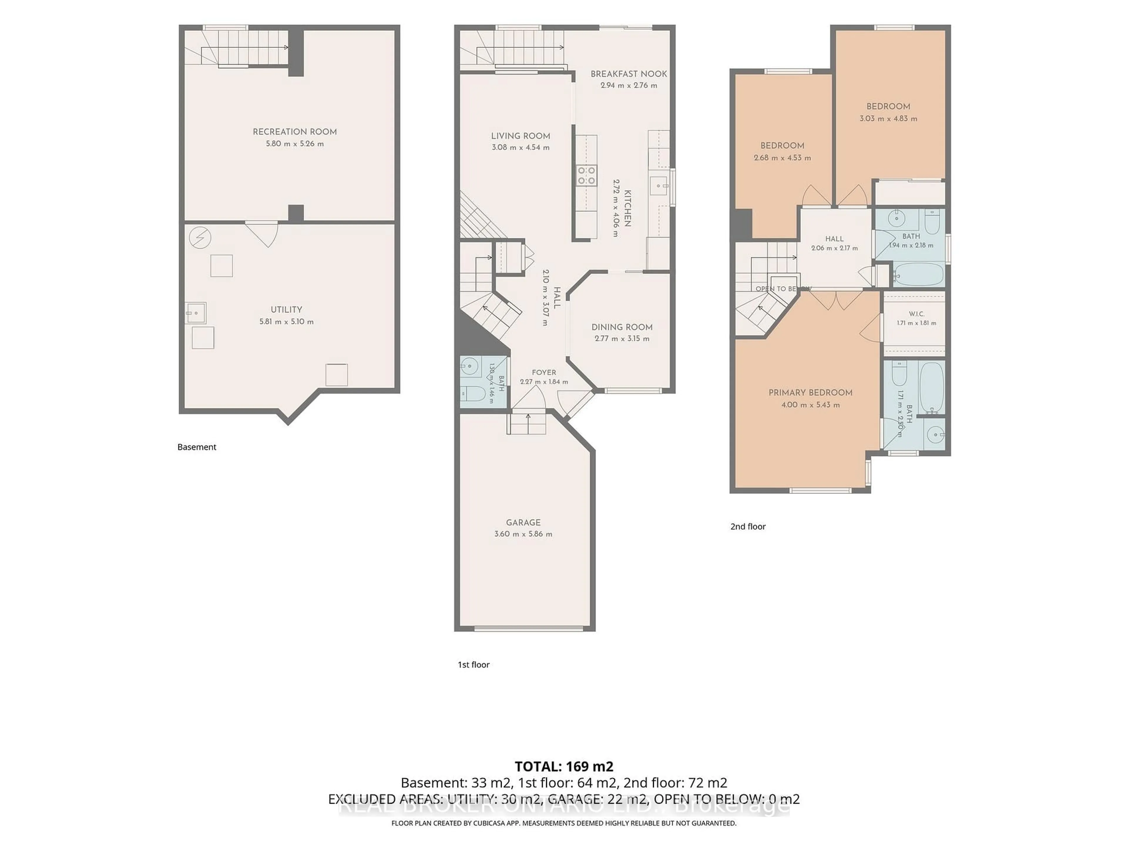 Floor plan for 135 Daventry Cres, Ottawa Ontario K2J 4M9