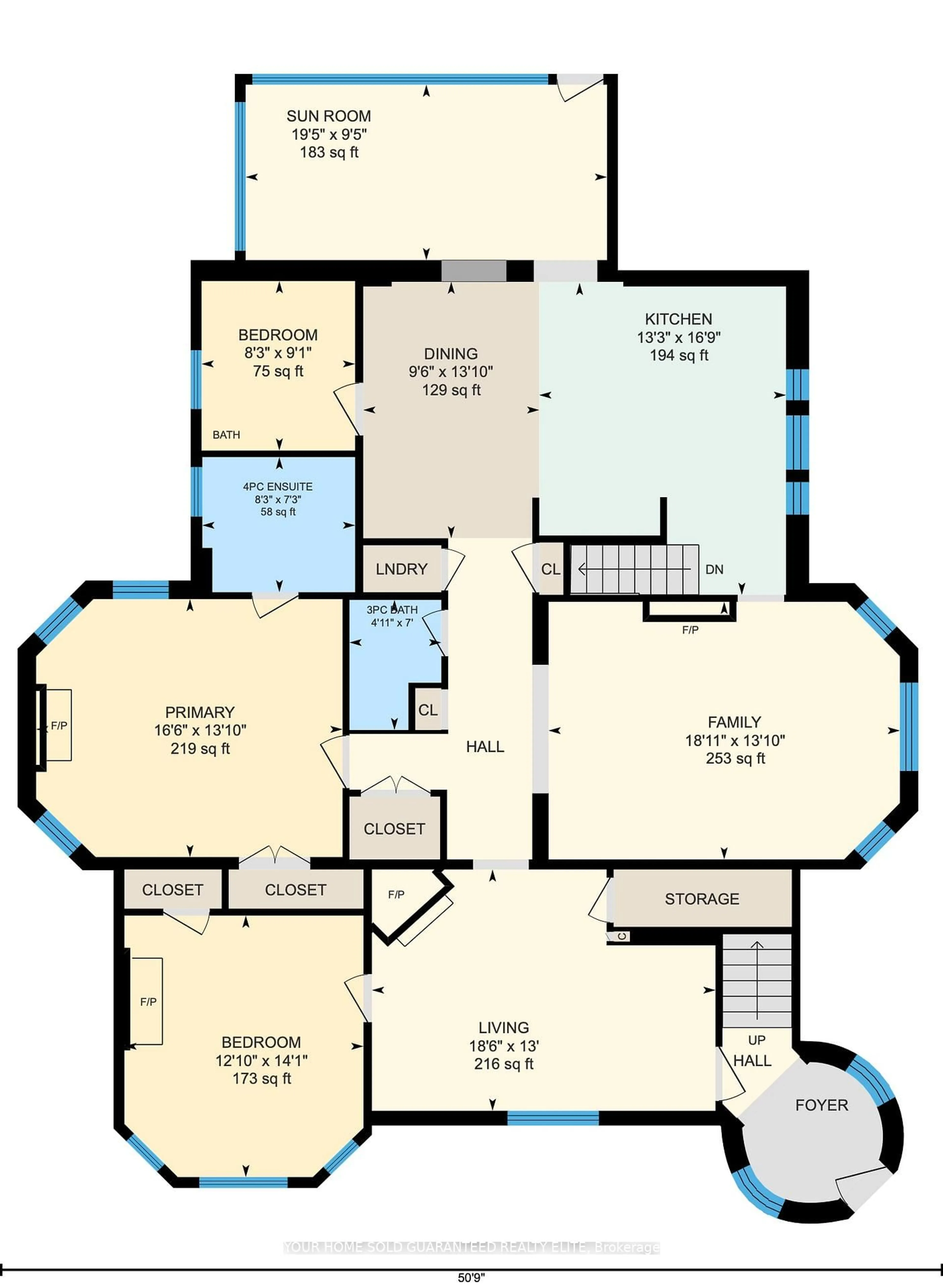 Floor plan for 347 Queen St, Hamilton Ontario L8P 2P7
