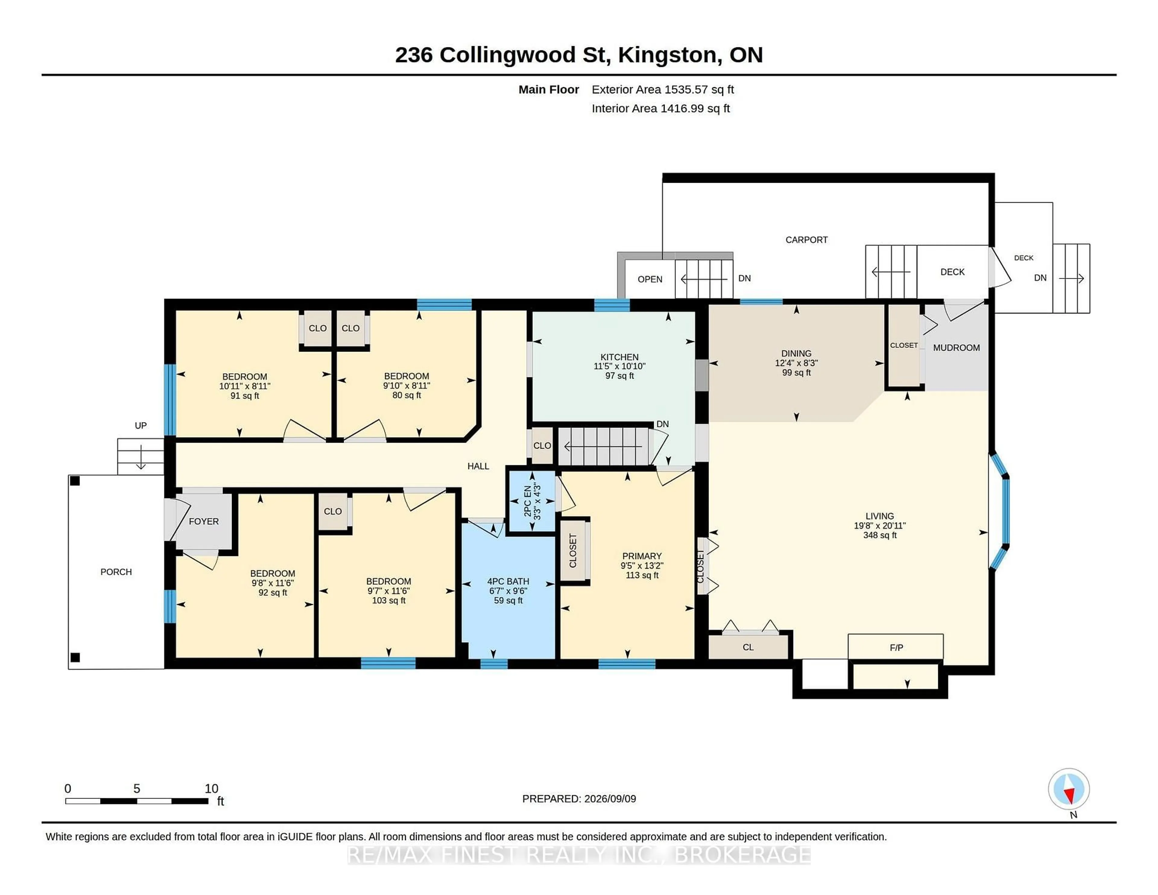 Floor plan for 236 COLLINGWOOD St, Kingston Ontario K7L 3X8