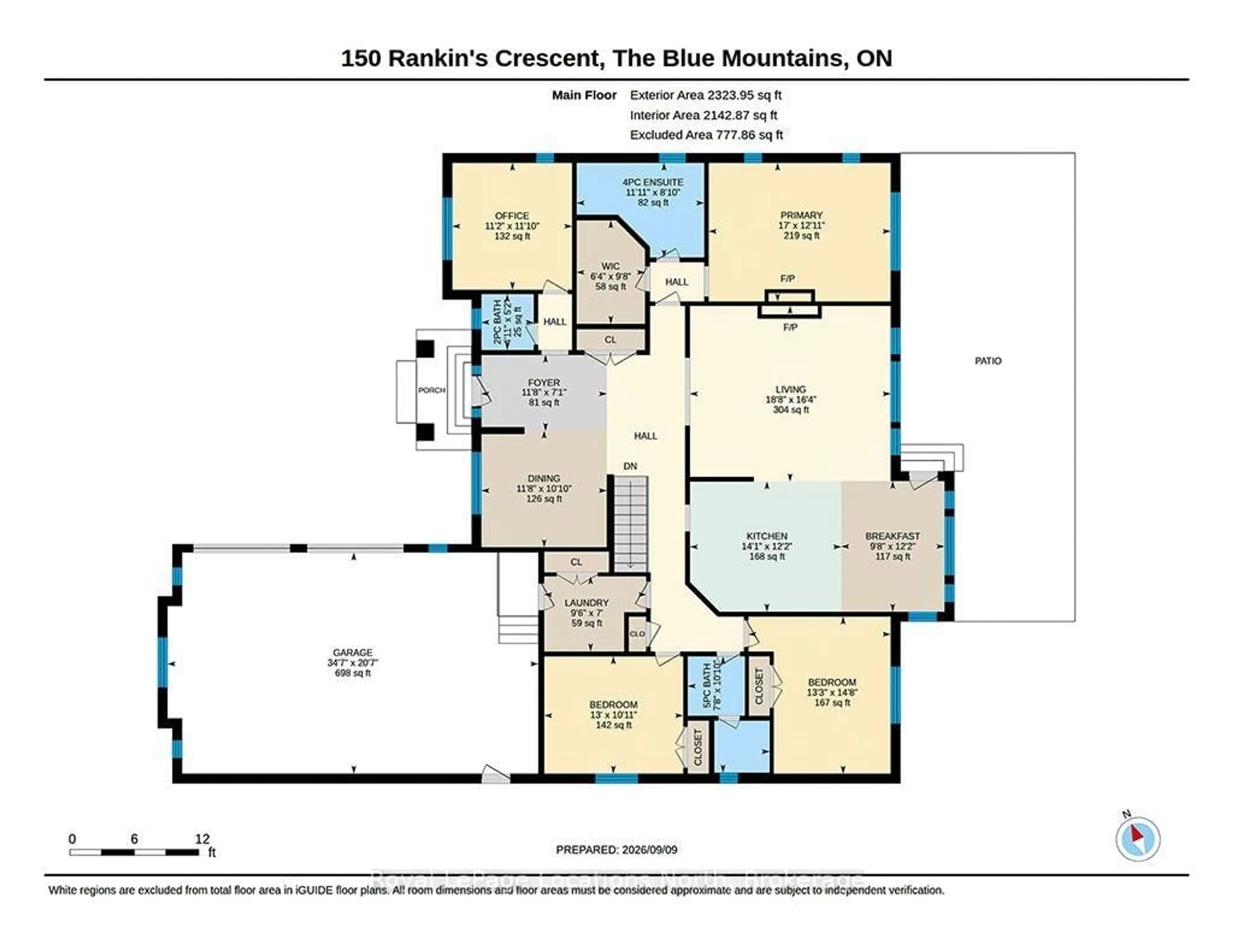 Floor plan for 150 Rankin's Cres, Blue Mountains Ontario N0H 2P0