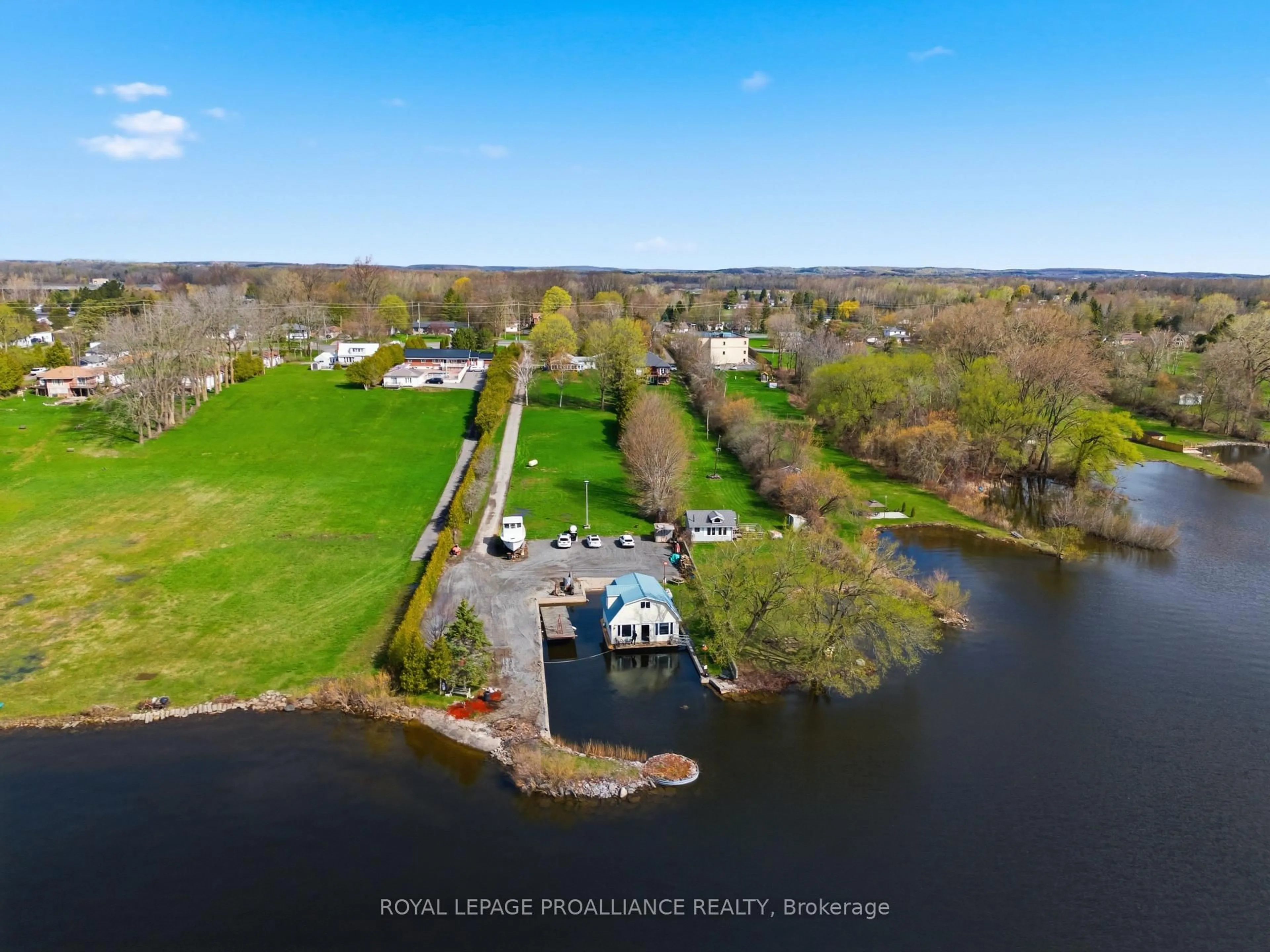 A pic from outside/outdoor area/front of a property/back of a property/a pic from drone, water/lake/river/ocean view for 578B Old Highway 2, Quinte West Ontario K8V 5P5