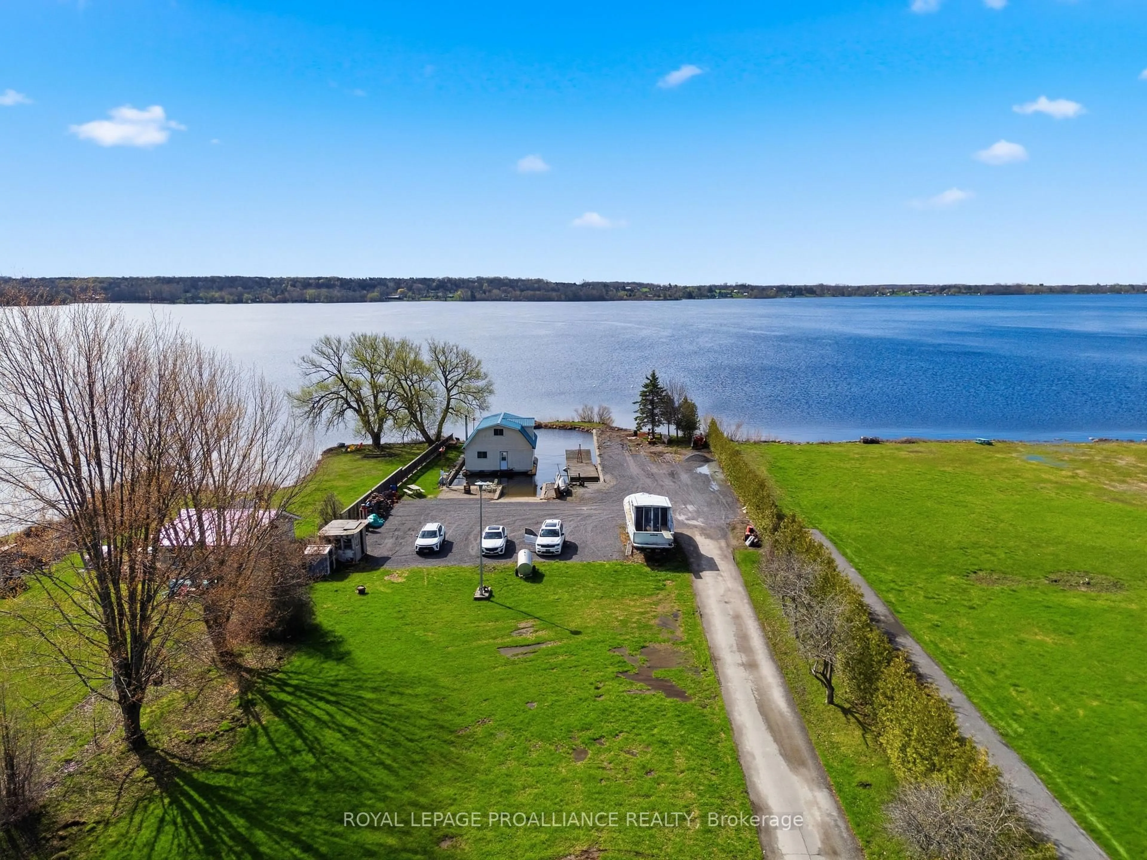 A pic from outside/outdoor area/front of a property/back of a property/a pic from drone, water/lake/river/ocean view for 578B Old Highway 2, Quinte West Ontario K8V 5P5