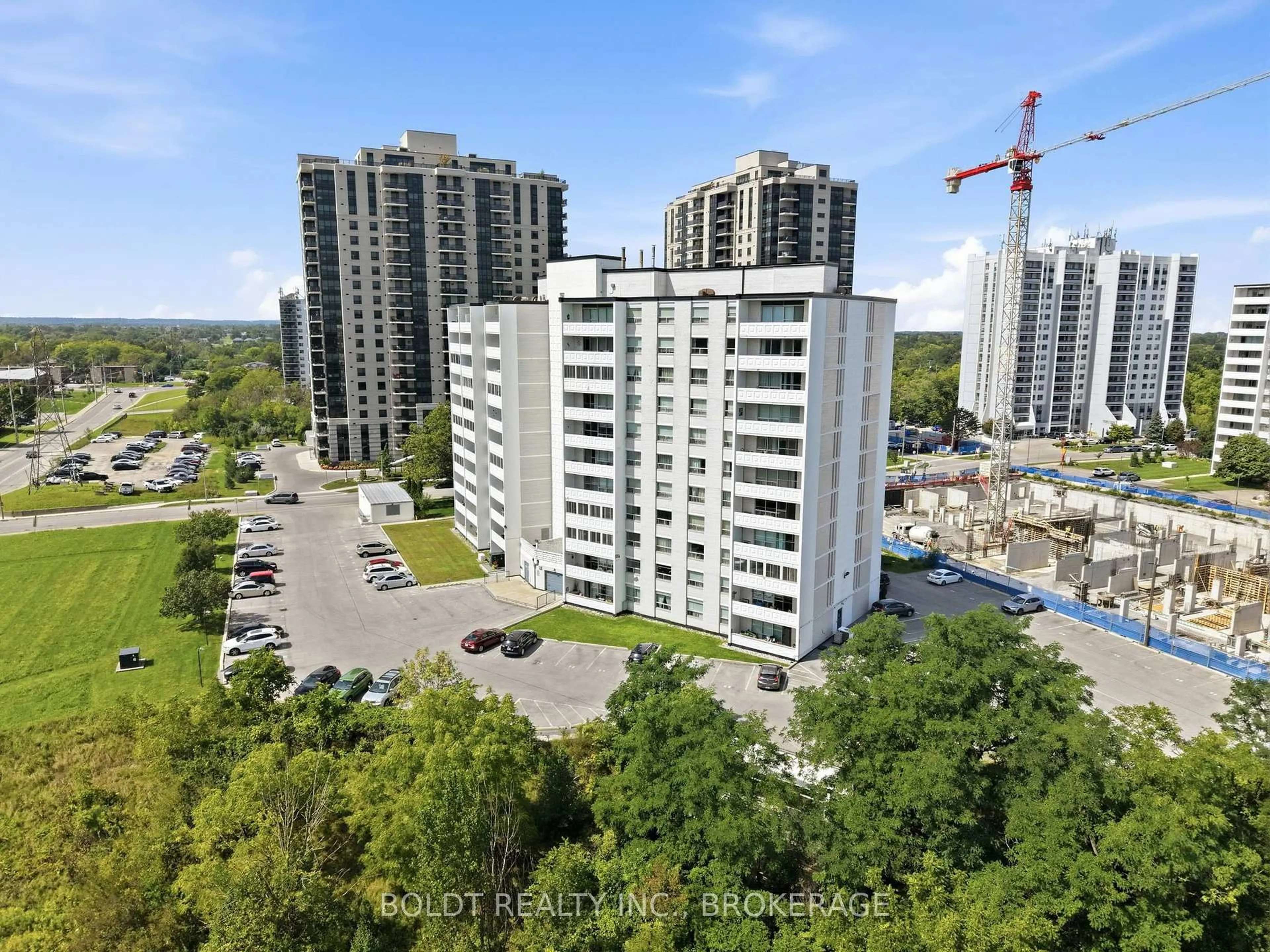 A pic from outside/outdoor area/front of a property/back of a property/a pic from drone, city buildings view from balcony for 35 Towering Heights Blvd #1008, St. Catharines Ontario L2T 3G8
