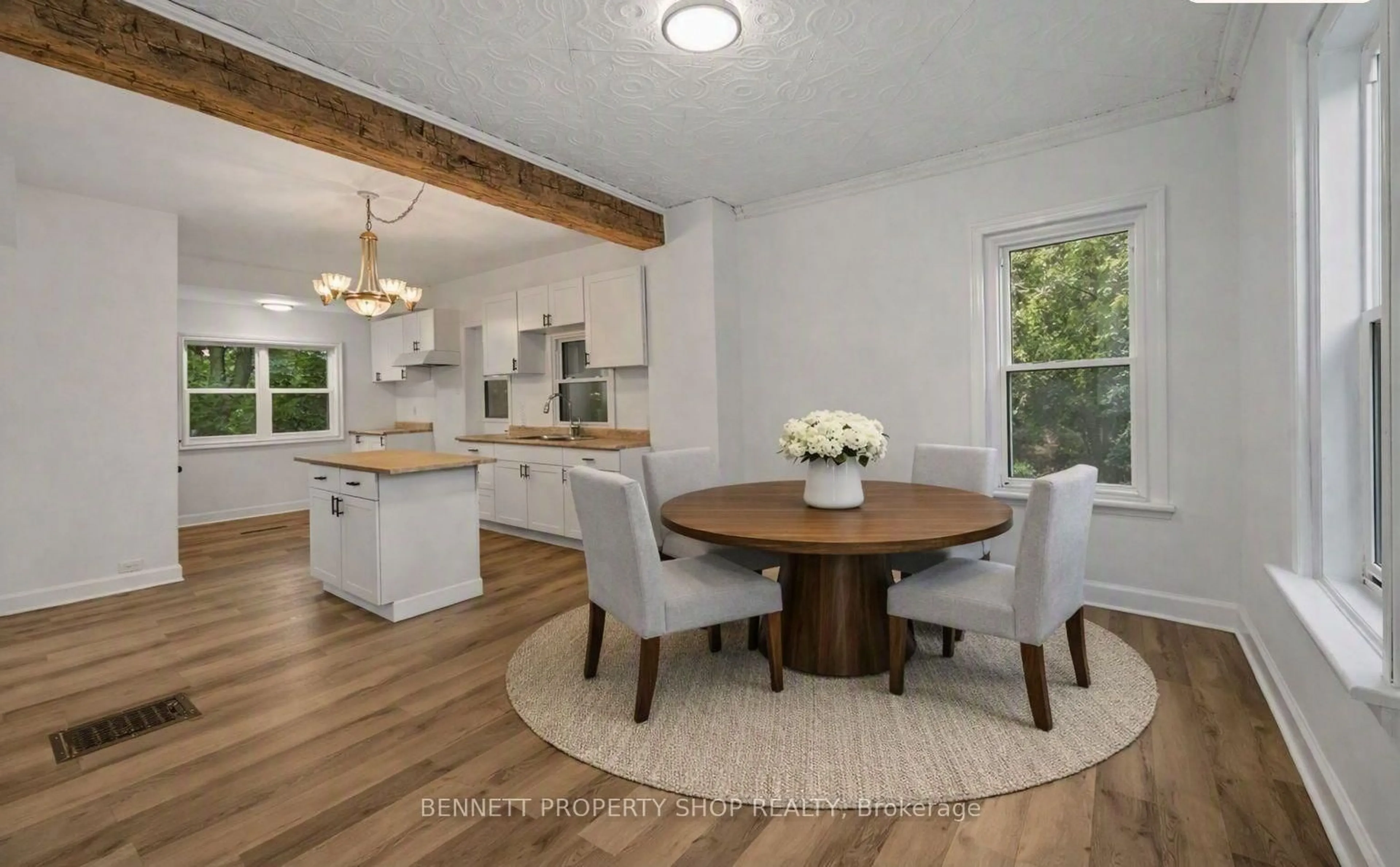 Open concept kitchen, wood/laminate floor for 6107 3rd Line Rd, South Glengarry Ontario K0C 1E0